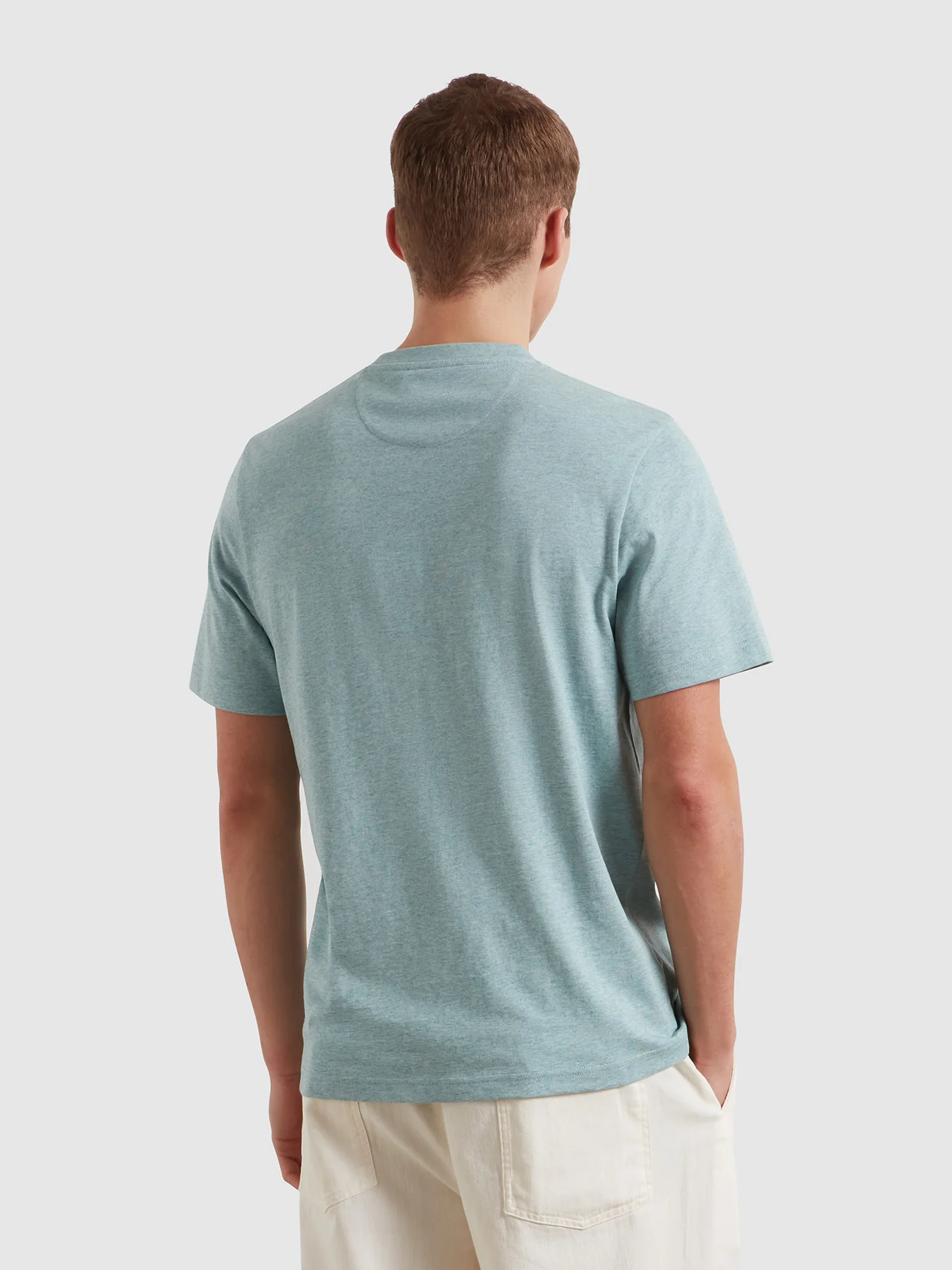 Danny Regular Fit Organic Cotton T-Shirt In Green Mist Marl - Image 3