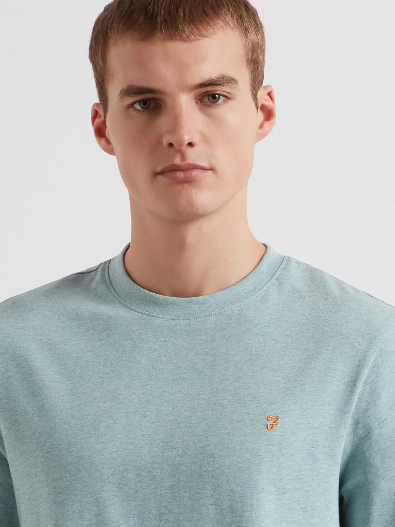 Danny Regular Fit Organic Cotton T-Shirt In Green Mist Marl - Image 4