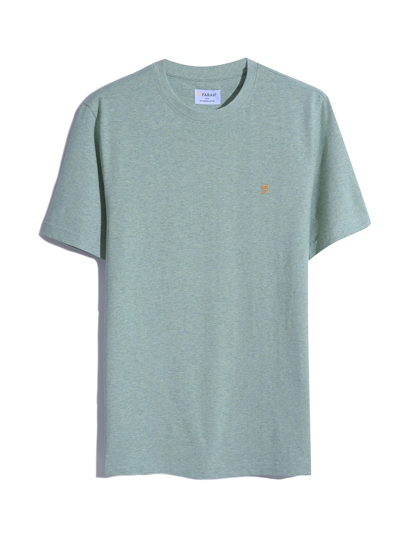 Danny Regular Fit Organic Cotton T-Shirt In Green Mist Marl - Image 5