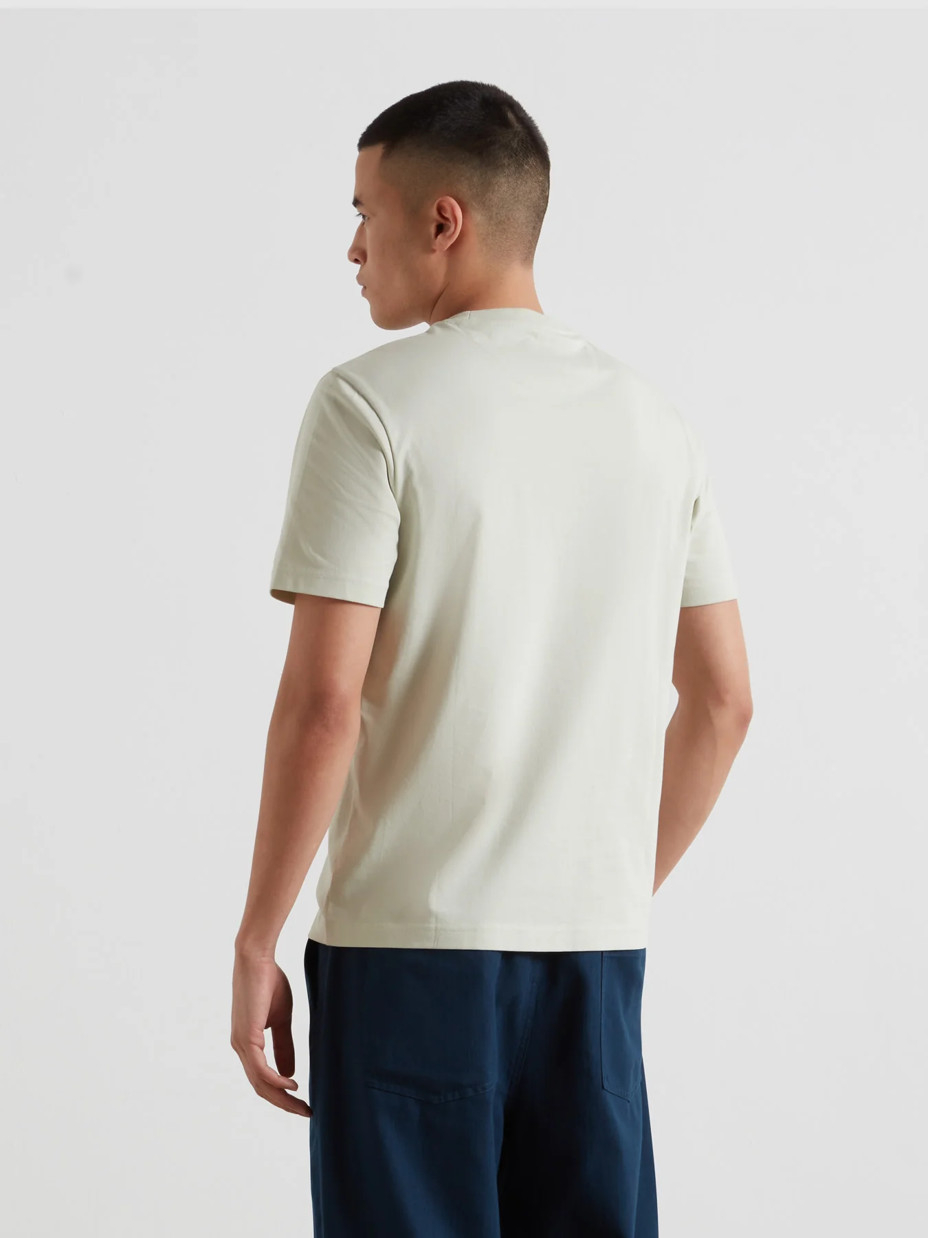 Danny Regular Fit Organic Cotton T-Shirt In Soft Green - Image 3