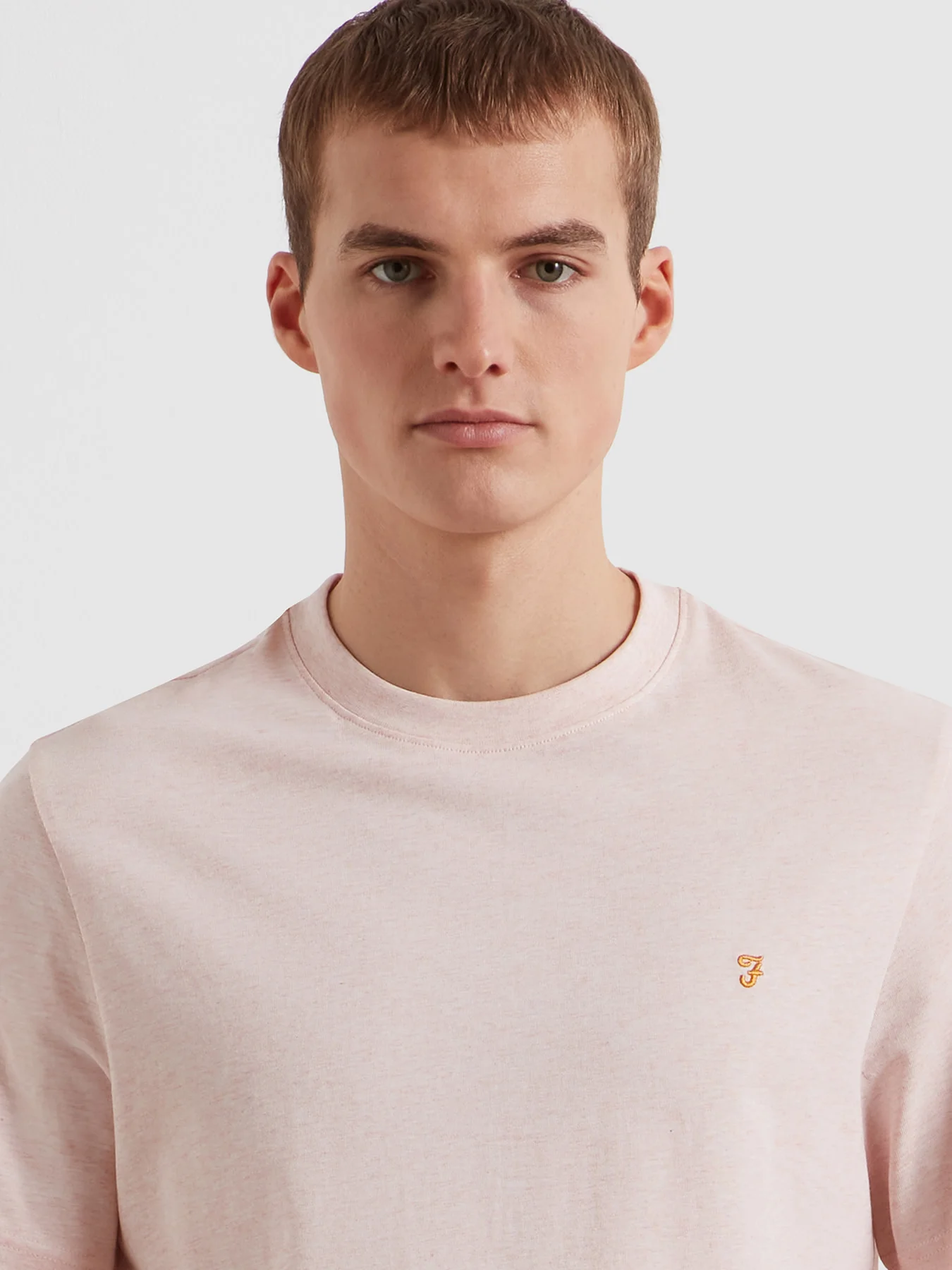 Danny Regular Fit Organic Cotton T-Shirt In Floral Pink Marl - Image 4