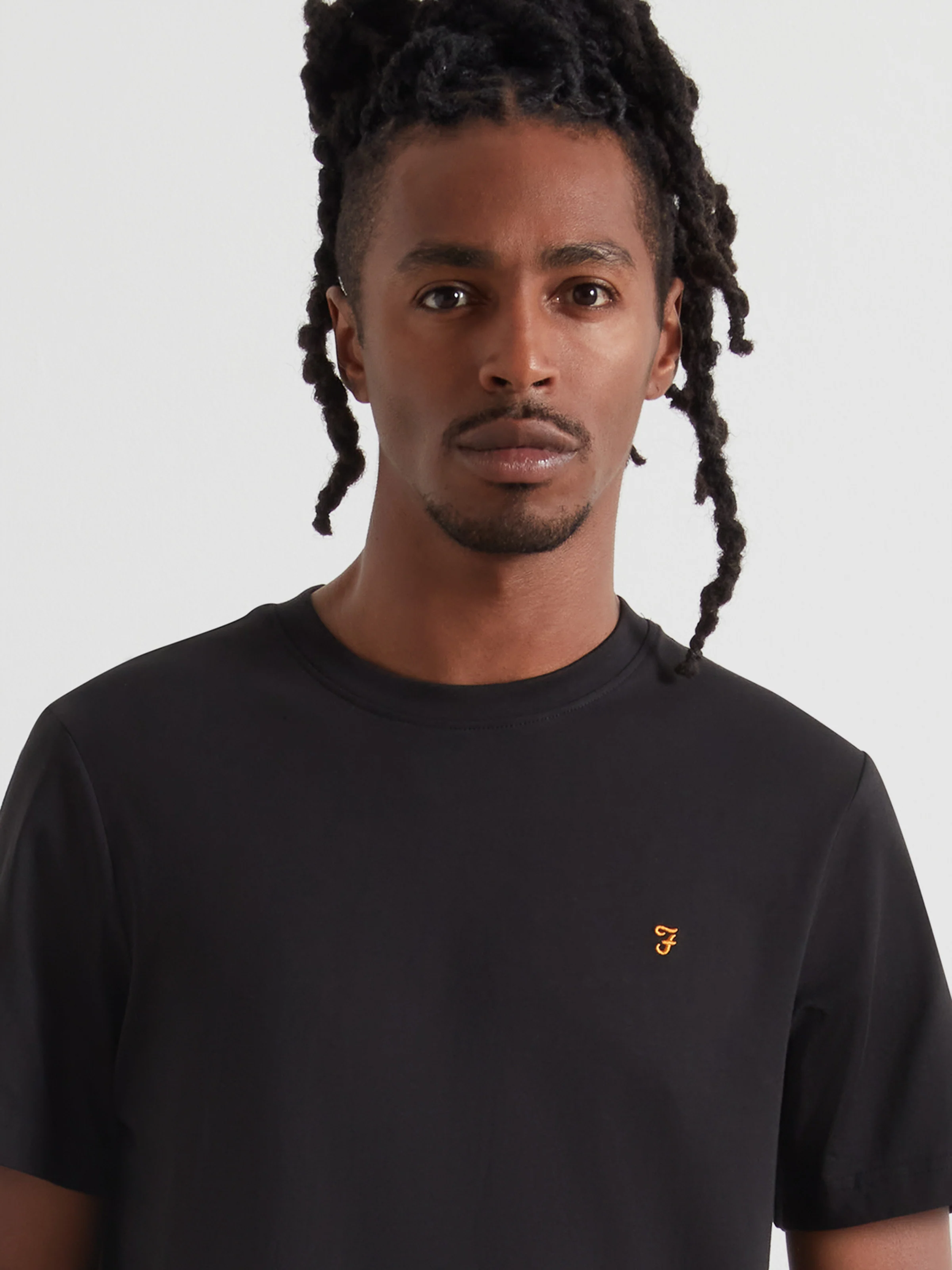 Danny Regular Fit Organic Cotton T-Shirt In Black - Image 4