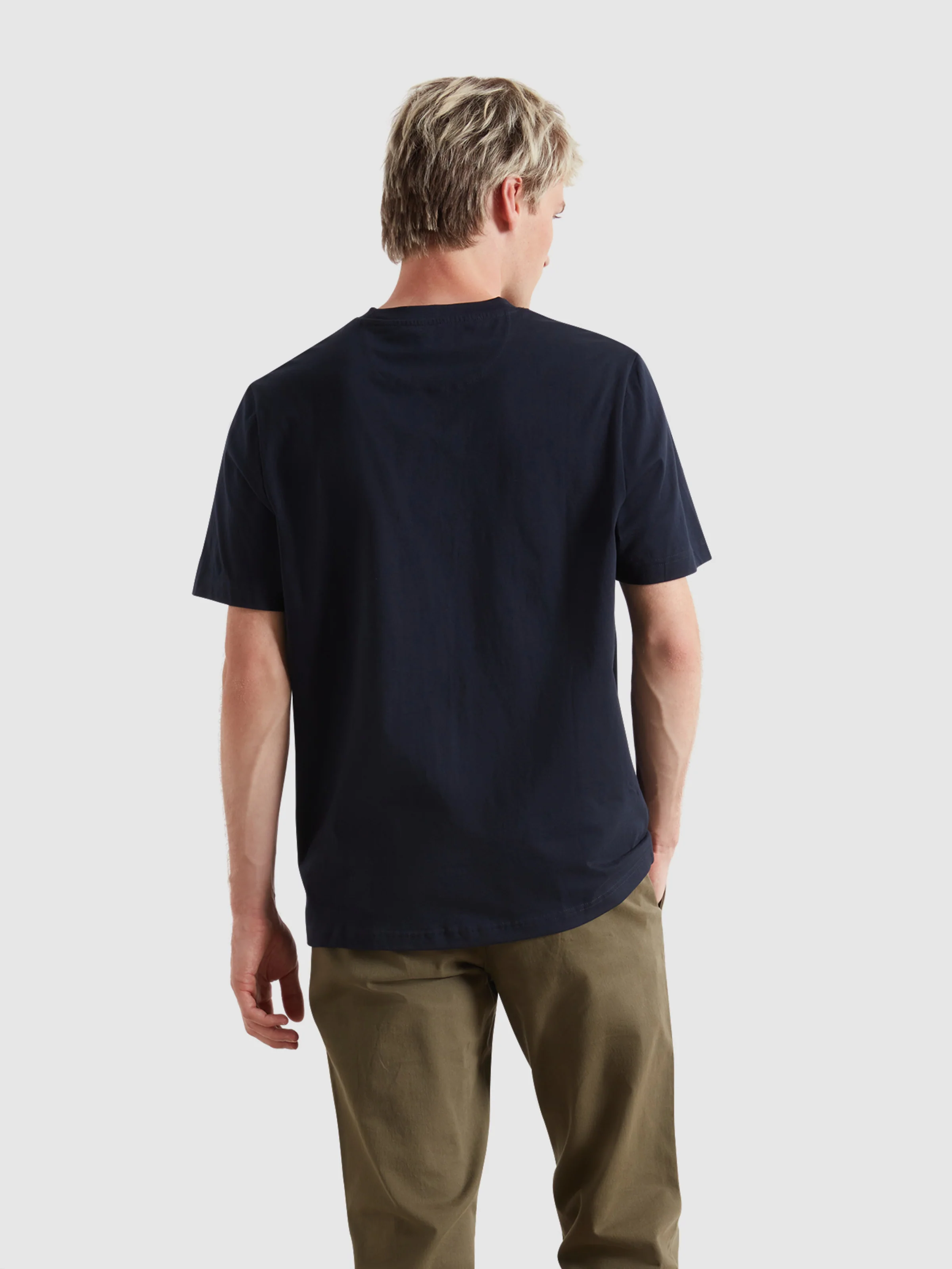 Danny Regular Fit Organic Cotton T-Shirt In True Navy - Image 3