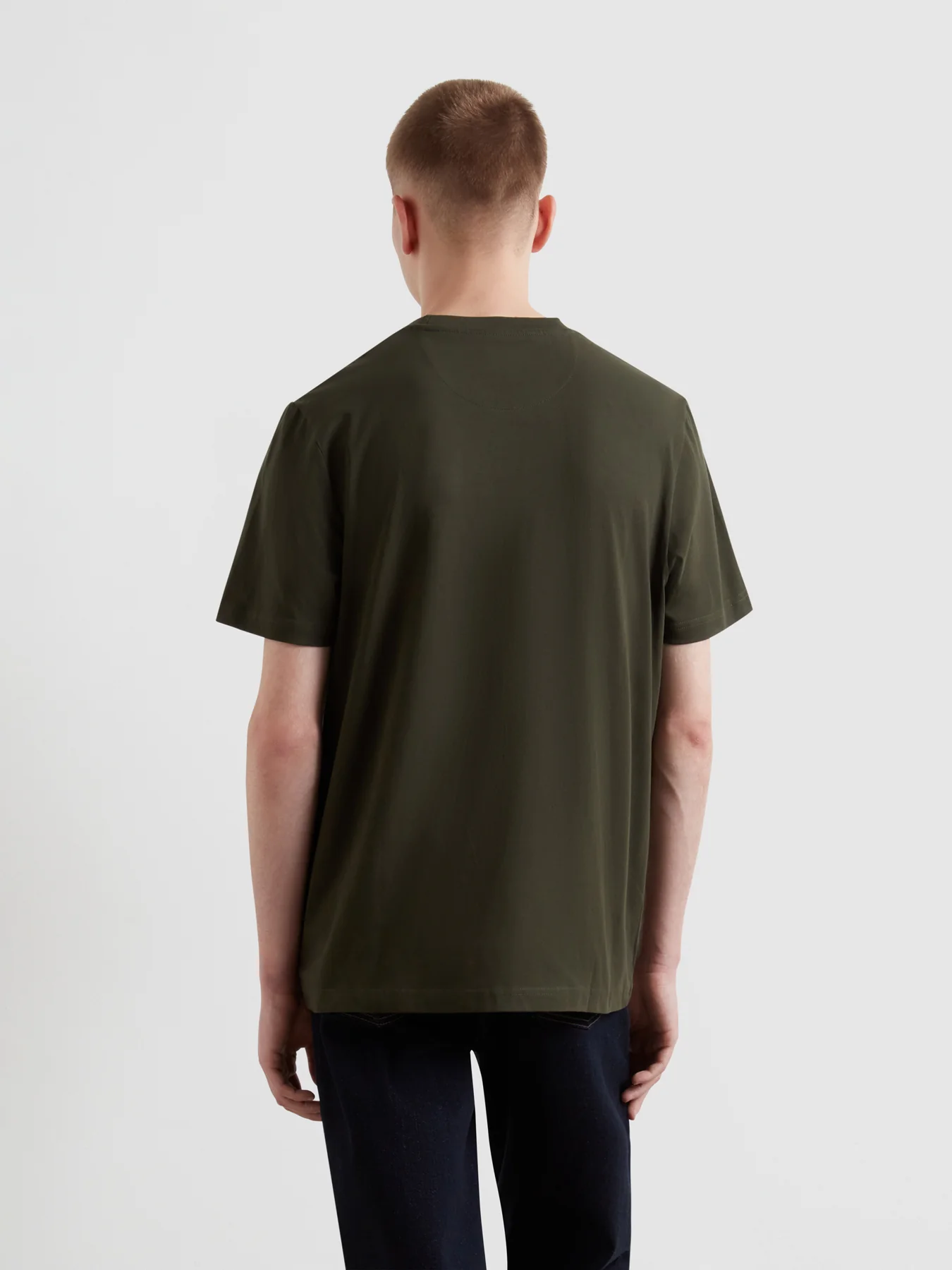 Danny Regular Fit Organic Cotton T-Shirt In Evergreen - Image 3