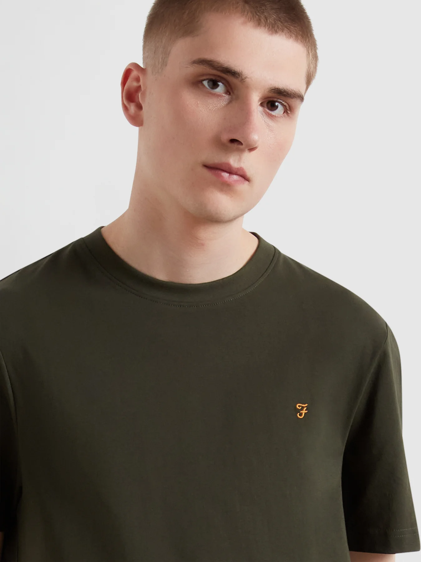 Danny Regular Fit Organic Cotton T-Shirt In Evergreen - Image 4
