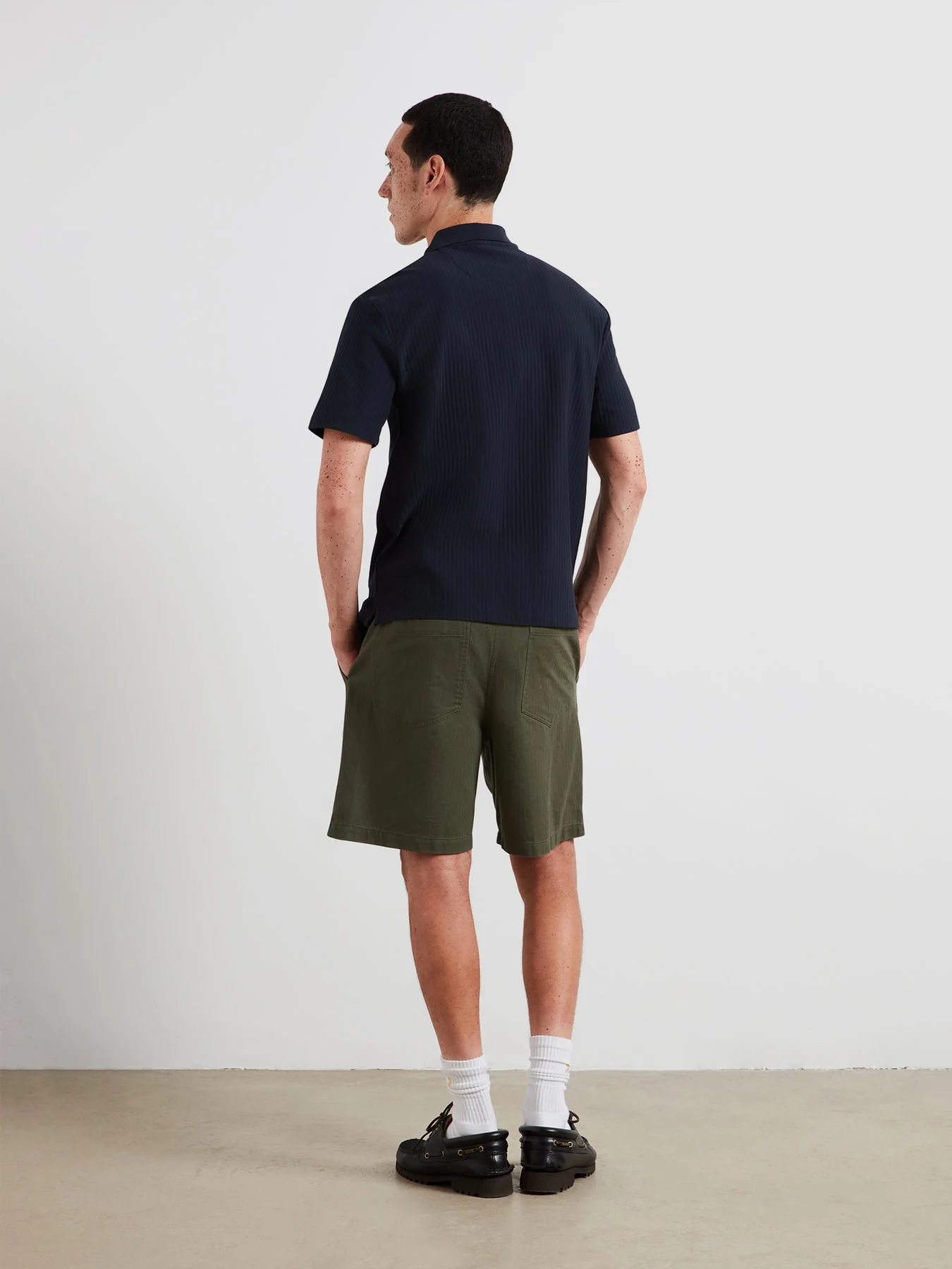 Dobson Zipped Polo Shirt In True Navy - Image 4