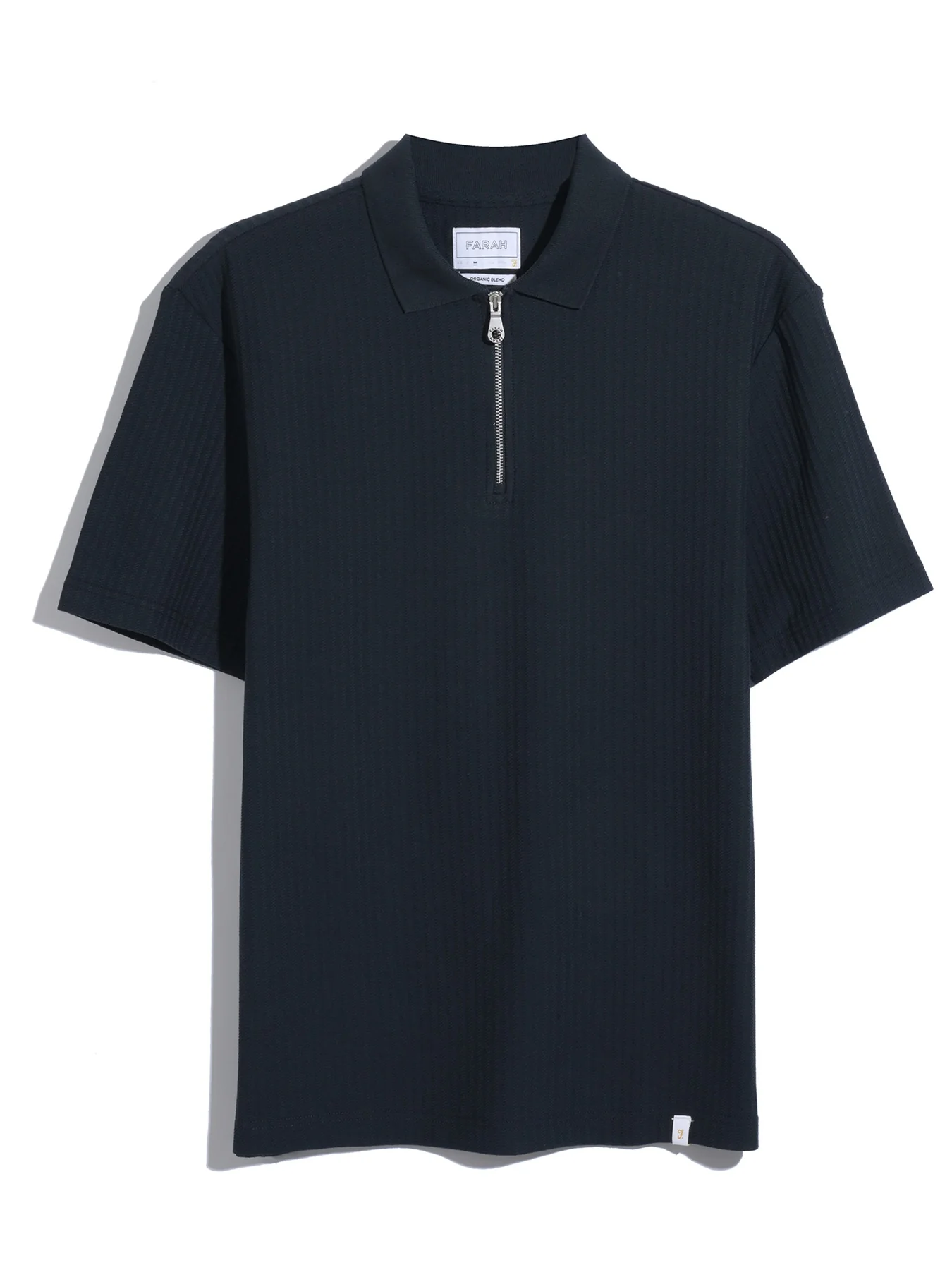 Dobson Zipped Polo Shirt In True Navy - Image 5