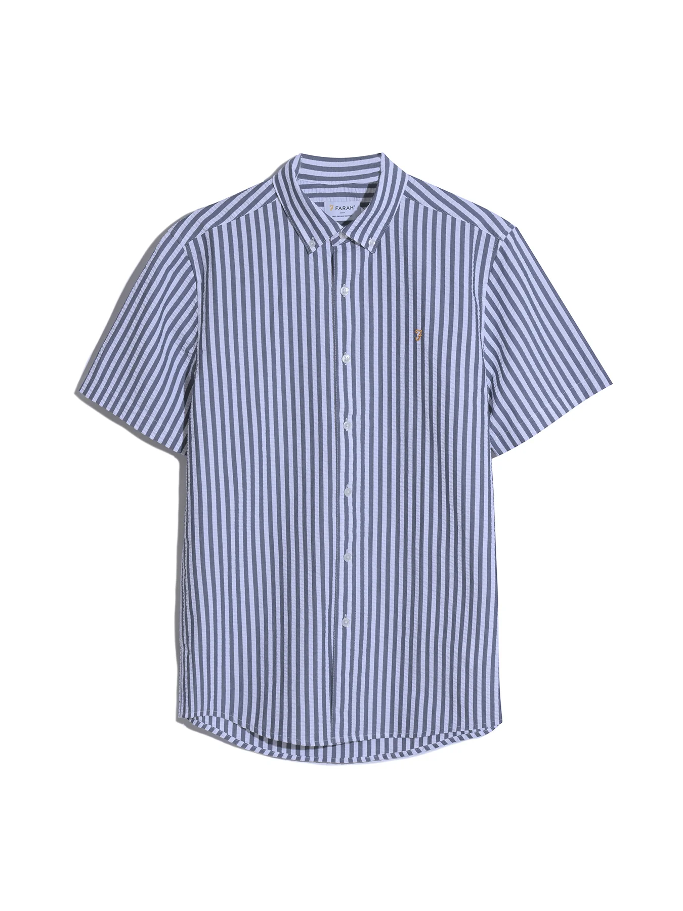 Edson Short Sleeve Button Down Shirt In True Navy - Image 5