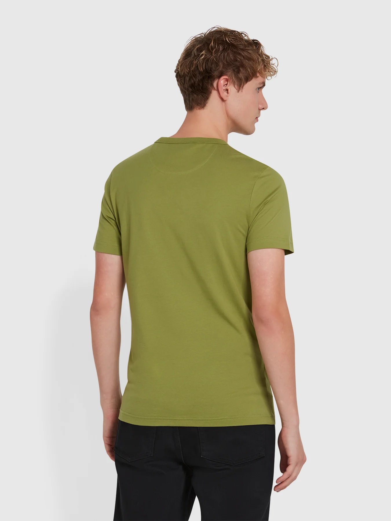Ellis T-Shirt In Moss Green - Image 3