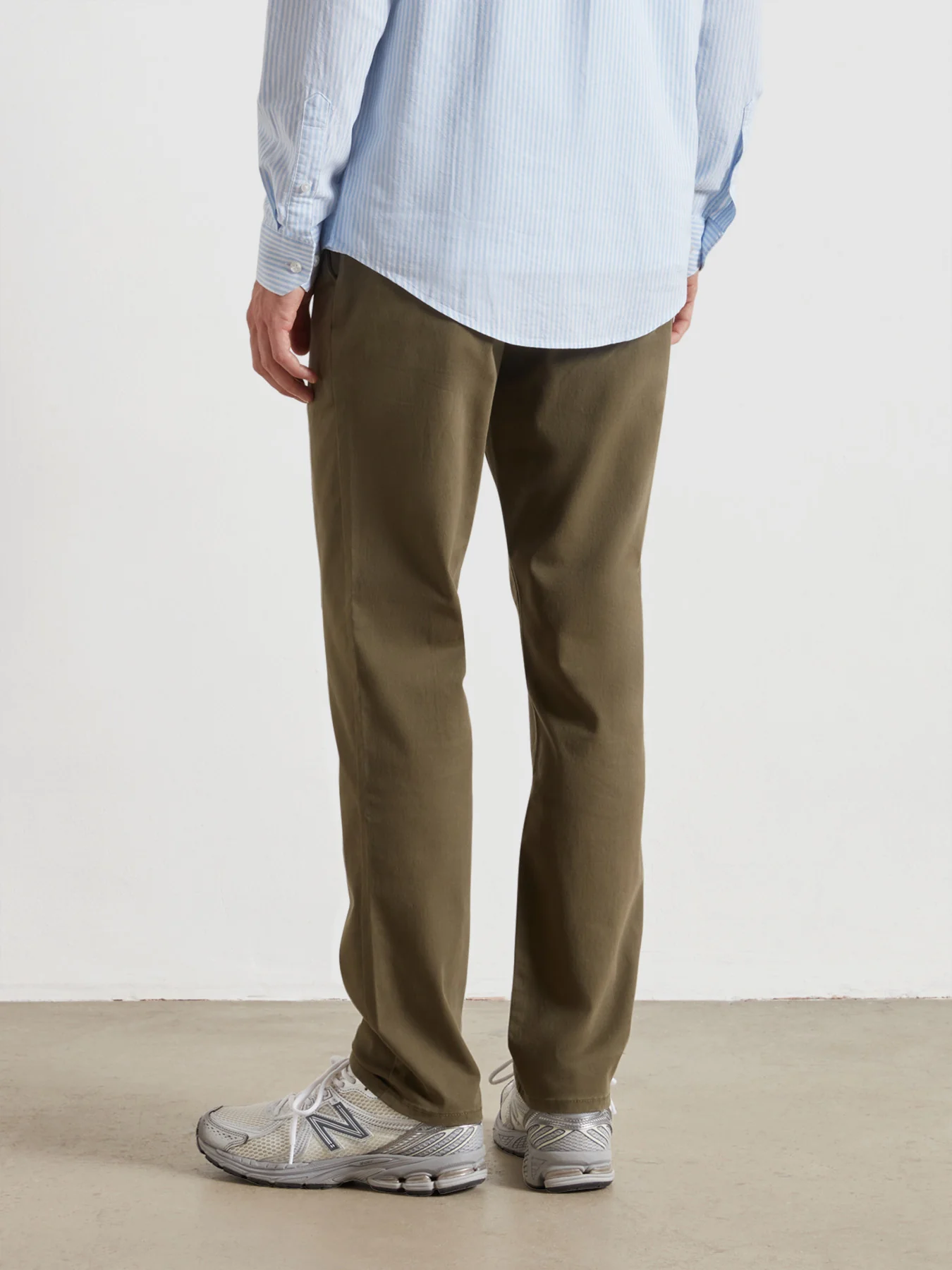 Elm Slim Fit Chinos In Olive Green - Image 3