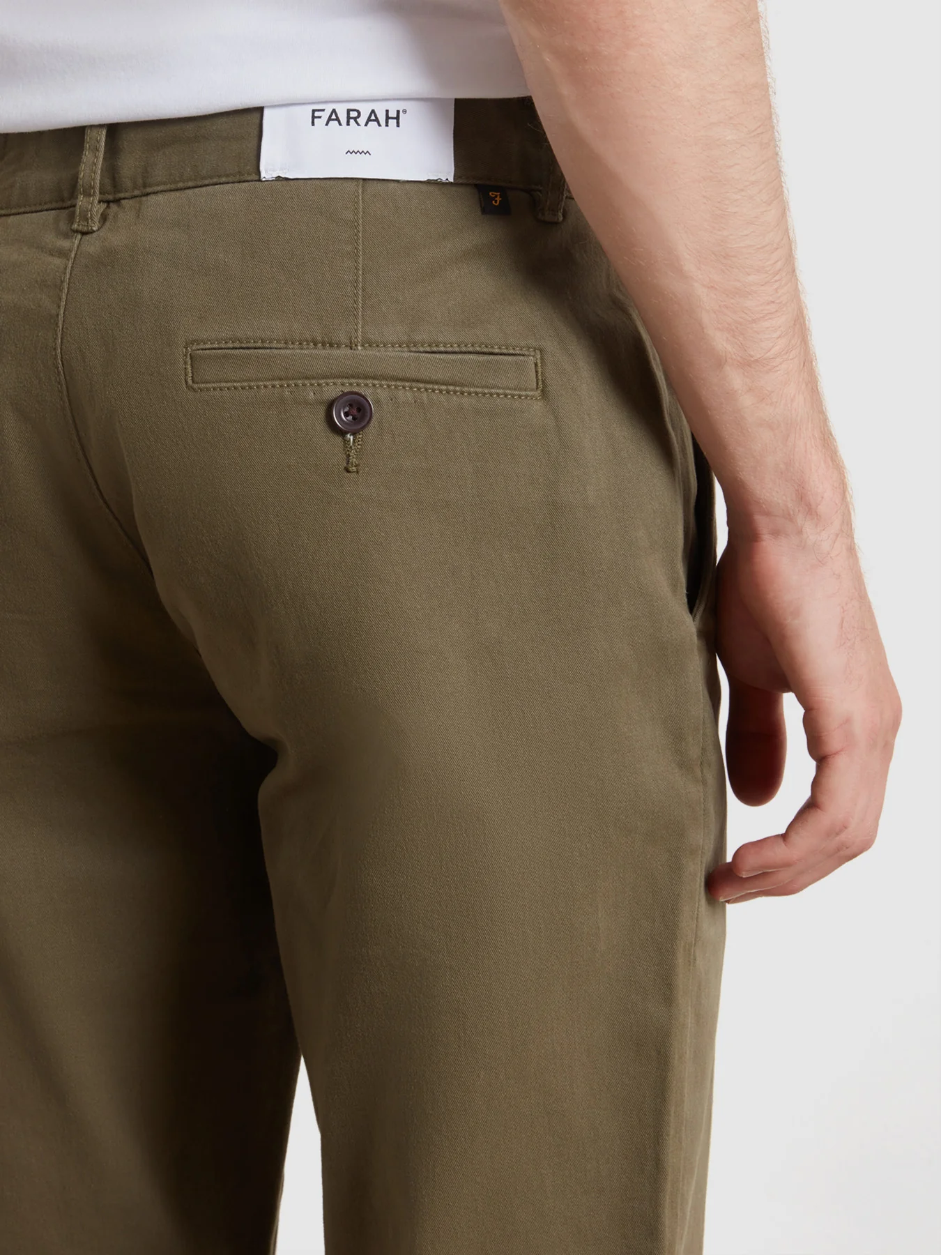 Elm Slim Fit Chinos In Olive Green - Image 4