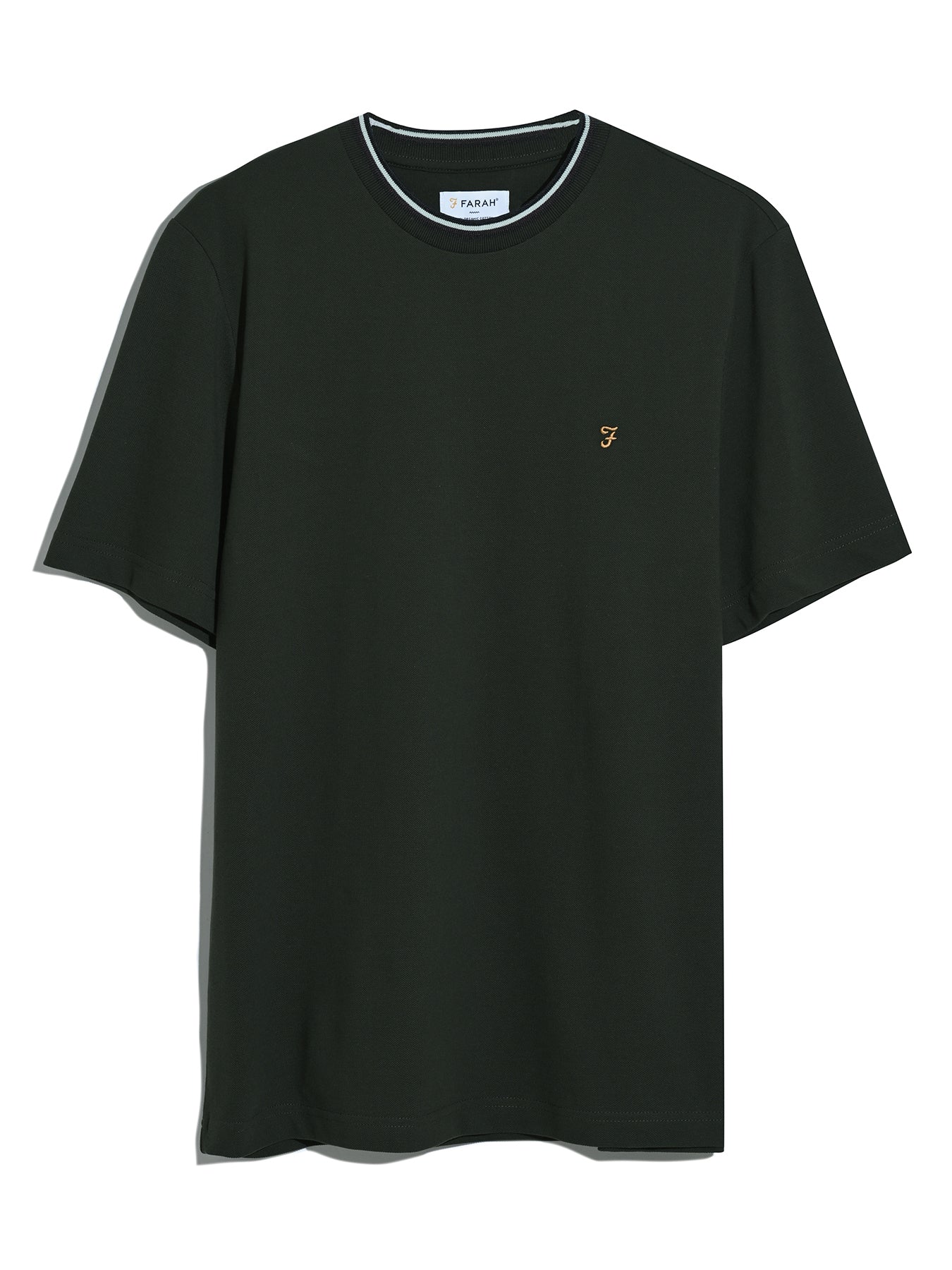 Elton Tipped Pique T-Shirt In Evergreen - Image 5