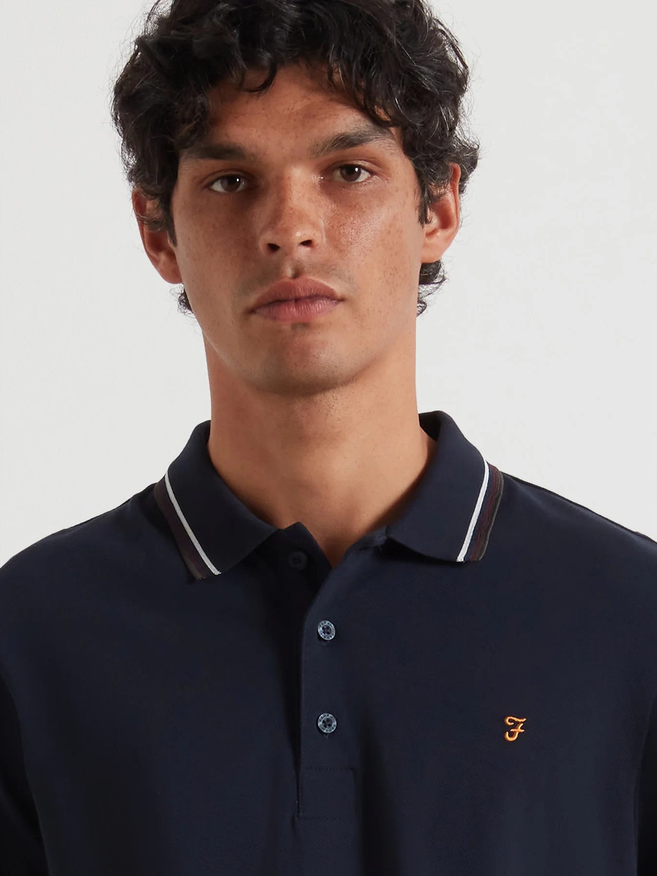 Elton Tipped Polo Shirt In True Navy - Image 4