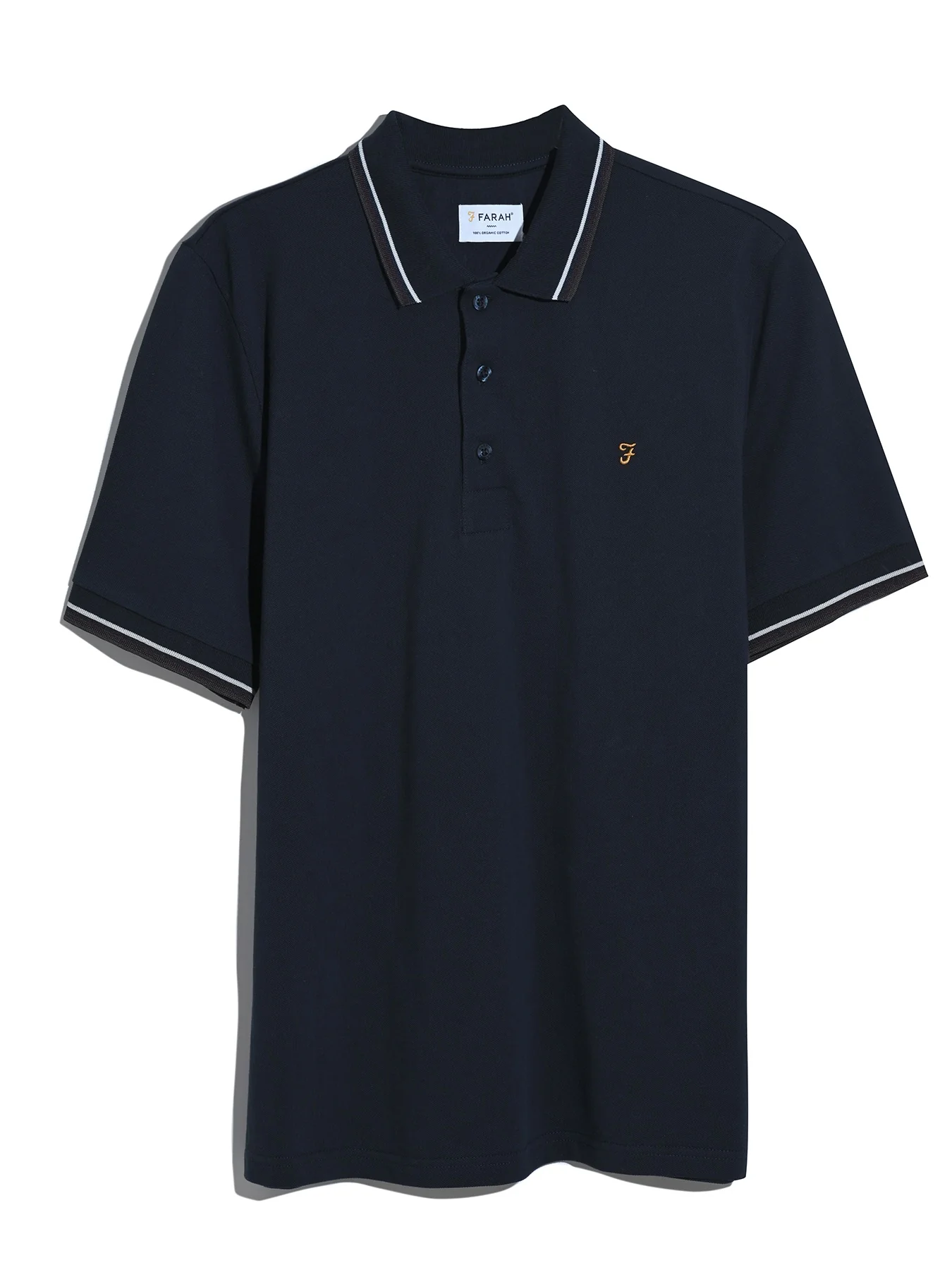 Elton Tipped Polo Shirt In True Navy - Image 5