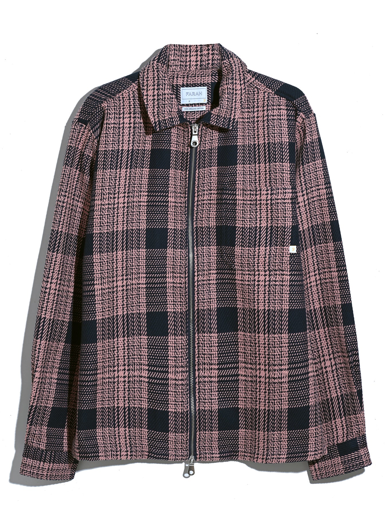 Etienne Zipped Check Overshirt In True Navy - Image 5