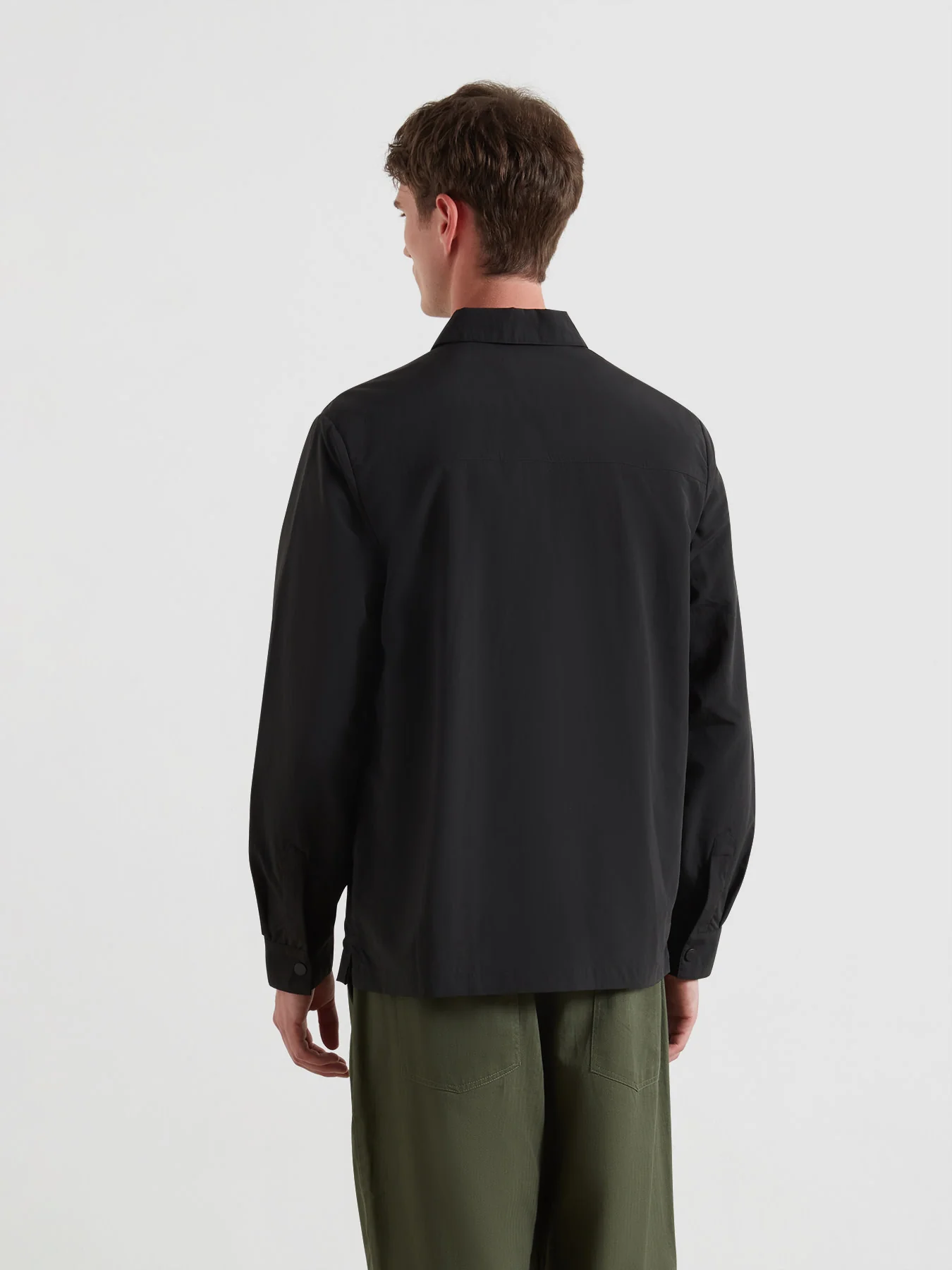 Fintoni Zipped Overshirt In Black - Image 3