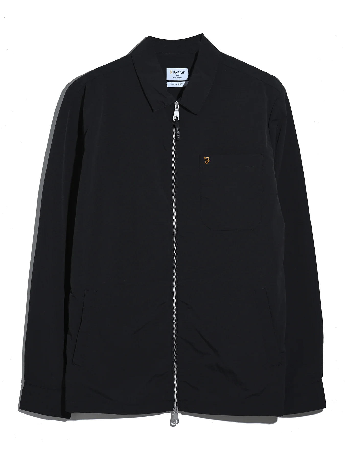 Fintoni Zipped Overshirt In Black - Image 5