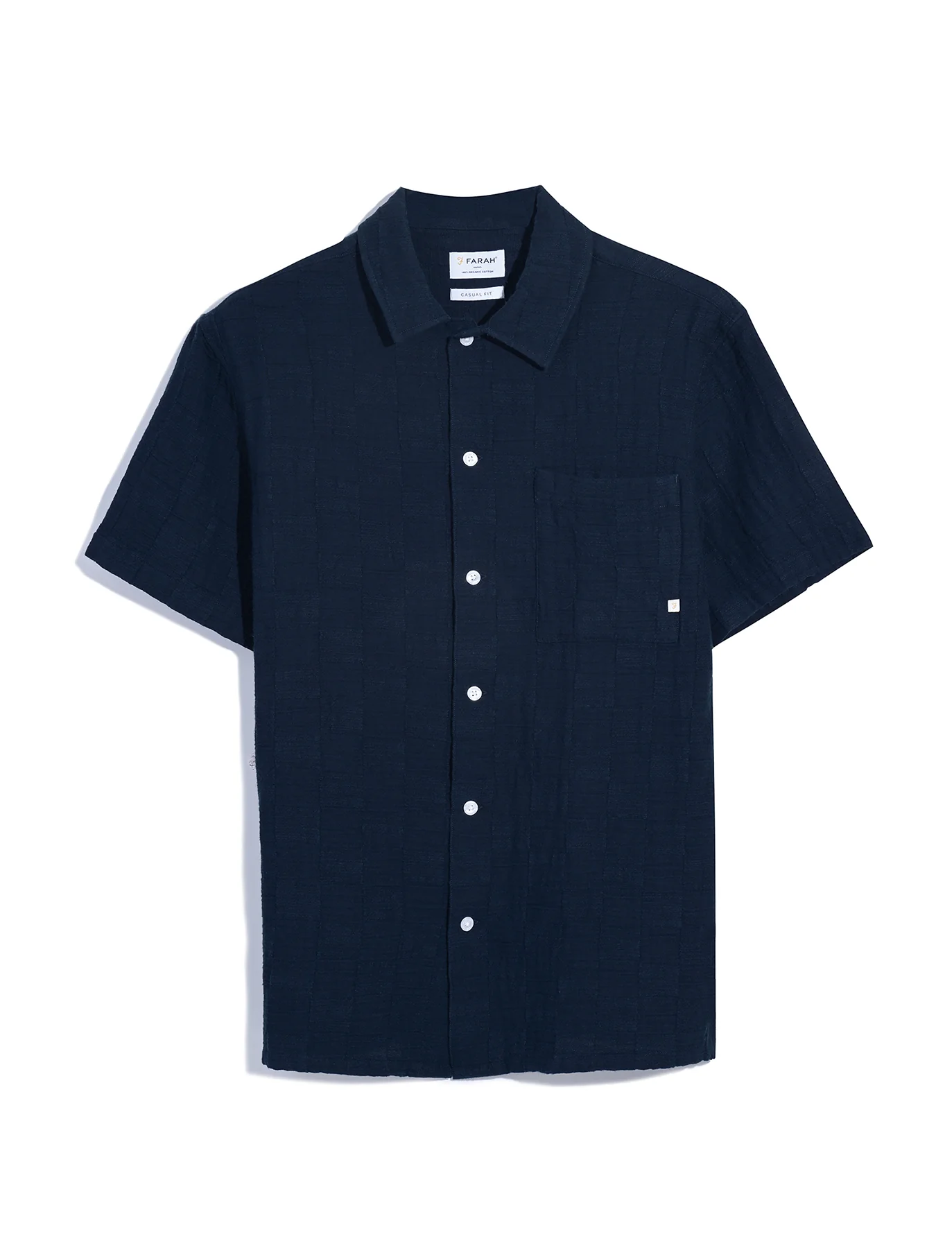Fleet Short Sleeve Check Shirt In True Navy - Image 5