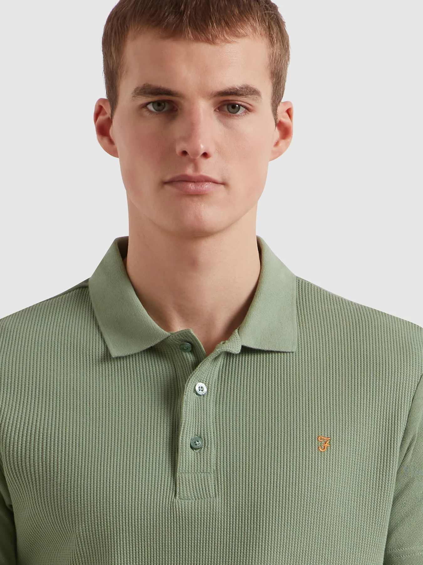 Forster Textured Polo Shirt In Farah Jade - Image 4
