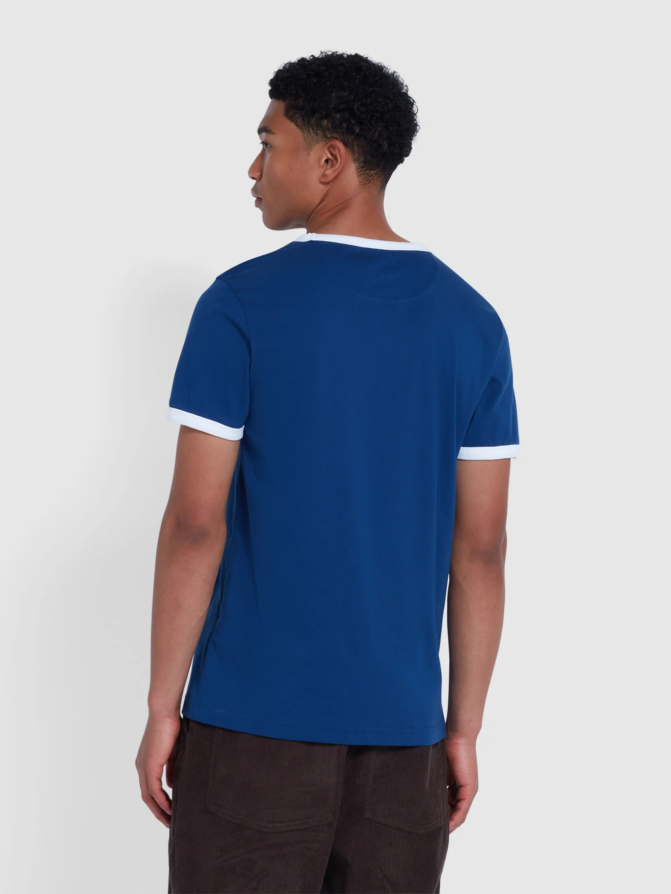 Fox Ringer T-Shirt In Regatta Blue - Image 3