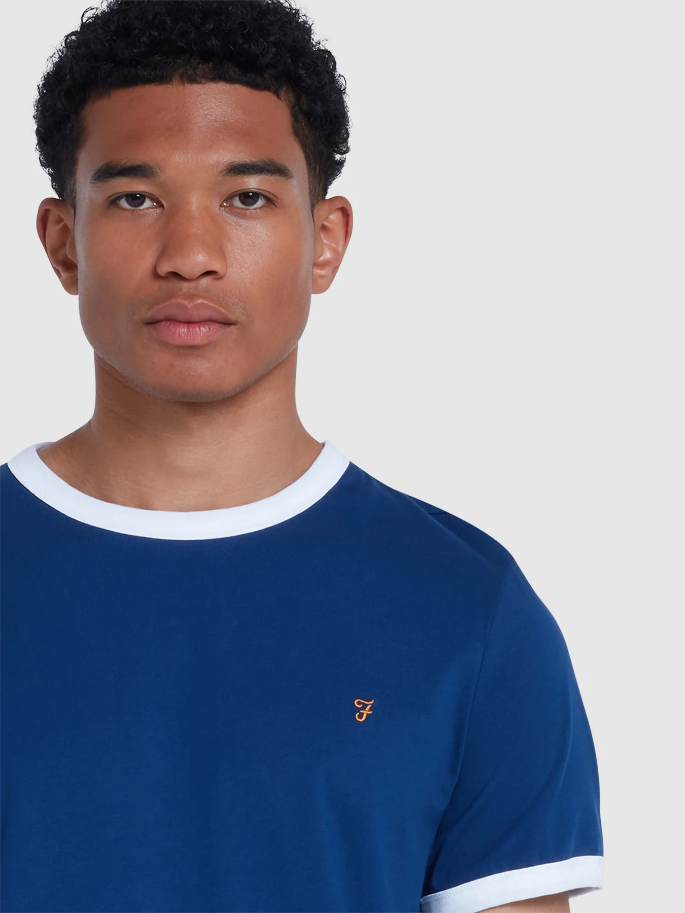 Fox Ringer T-Shirt In Regatta Blue - Image 4