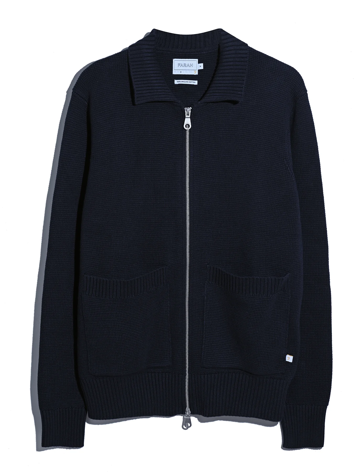 Geller Zipped Cardigan In True Navy - Image 5