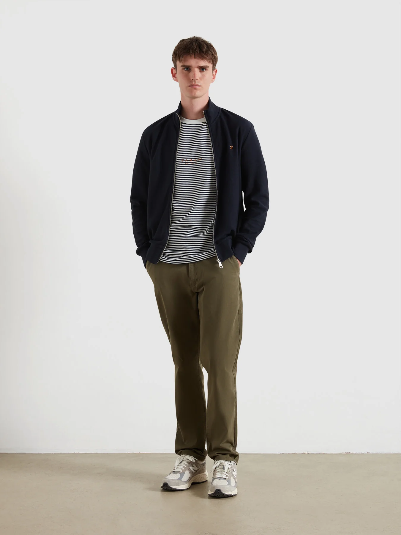 Goldney Stripe T-Shirt In True Navy - Image 2