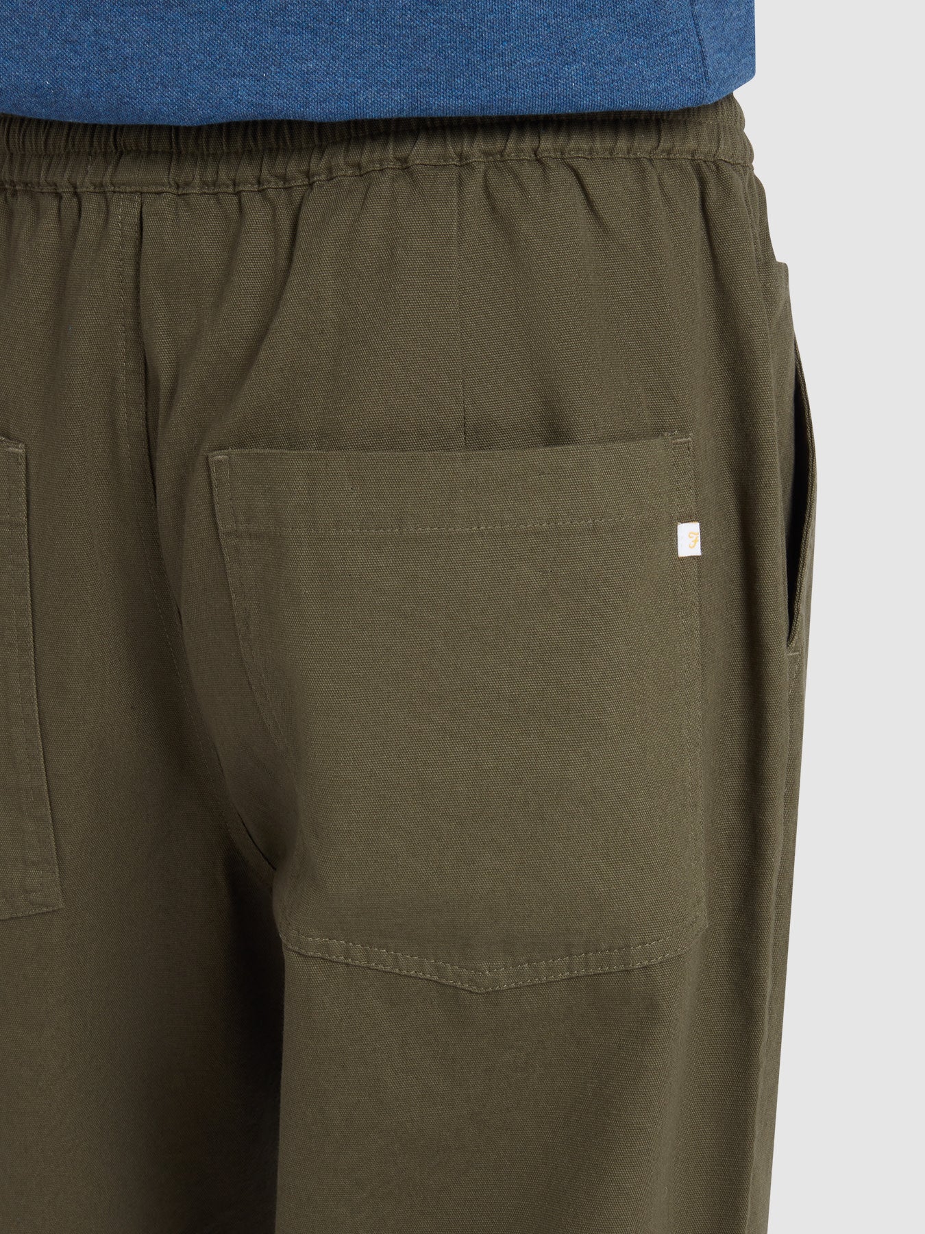 Greenport Loose Fit Canvas Trousers In Olive Green - Image 4