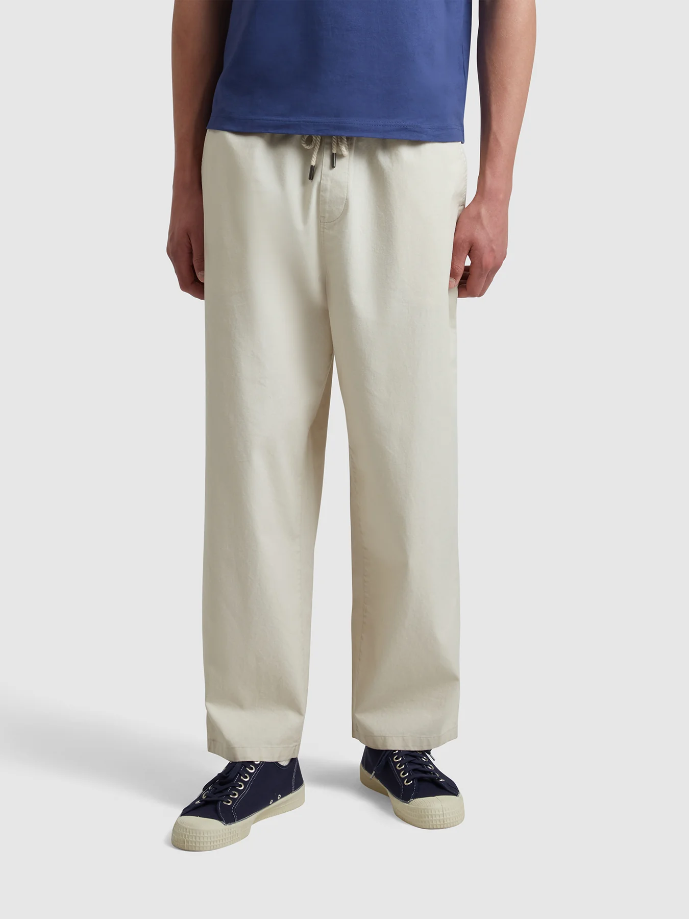Greenport Loose Fit Canvas Trousers In Fog - Image 2