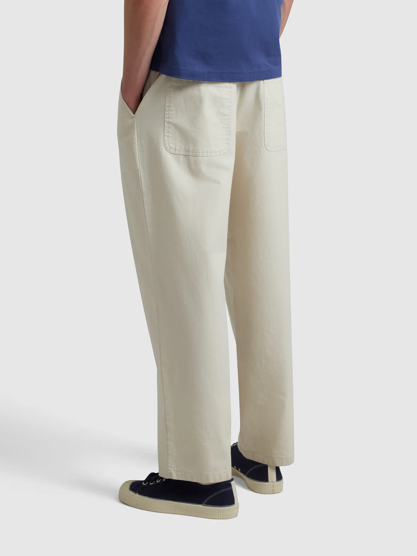 Greenport Loose Fit Canvas Trousers In Fog - Image 3