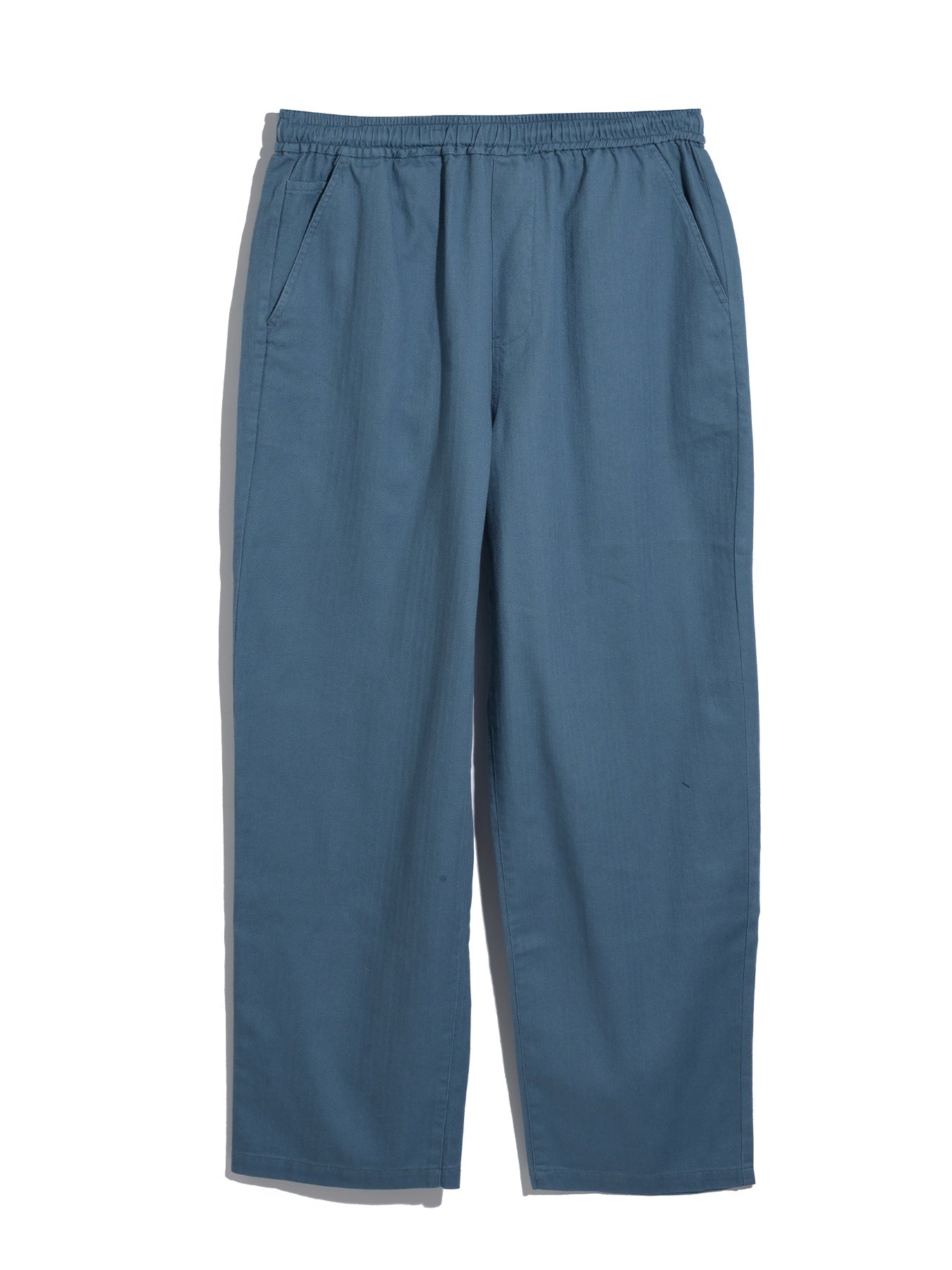 Greenport Loose Fit Herringbone Trousers In Blue Tide - Image 5