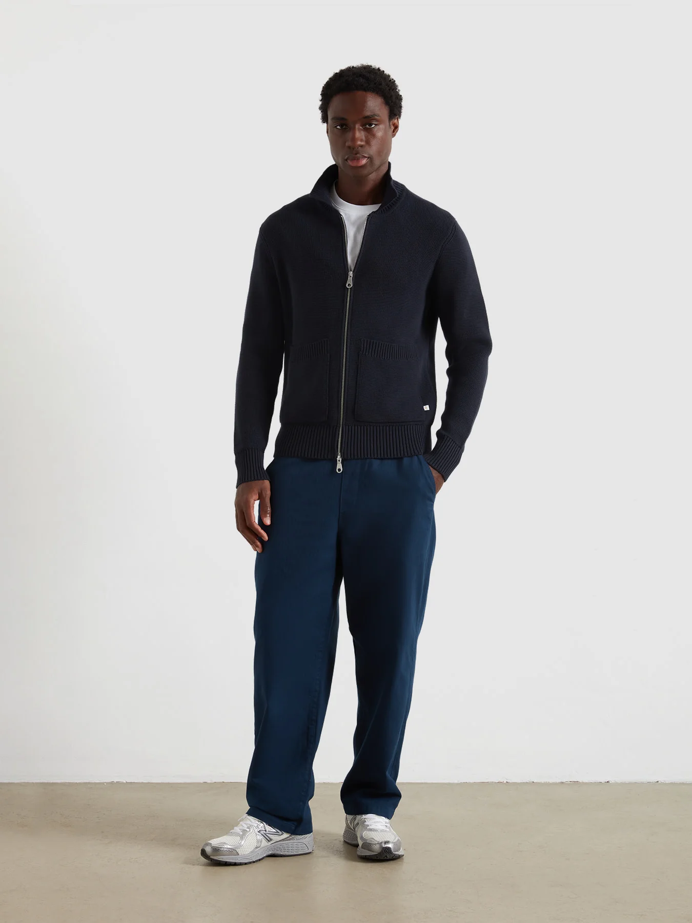 Greenport Loose Fit Herringbone Trousers In Yale