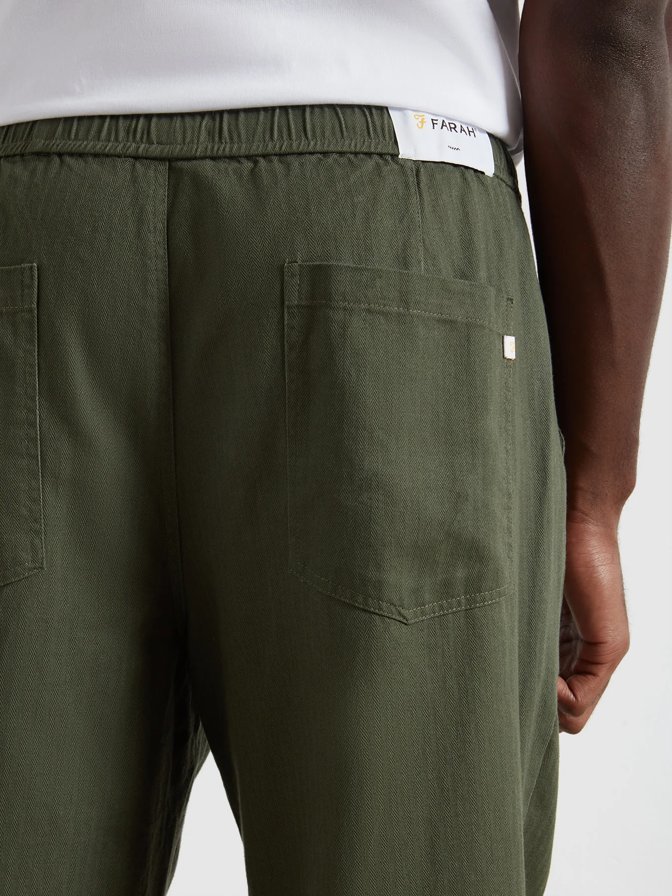 Greenport Loose Fit Herringbone Trousers In Rosemary - Image 4