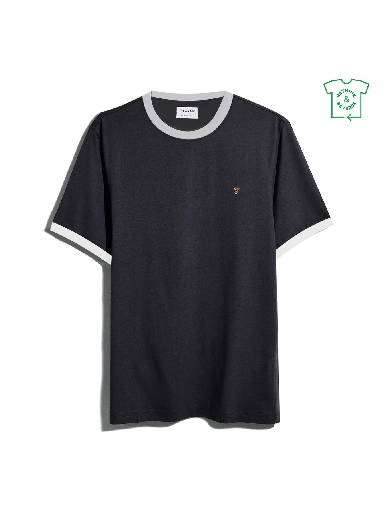 Groves Regular Fit Ringer T-Shirt In True Navy - Image 5