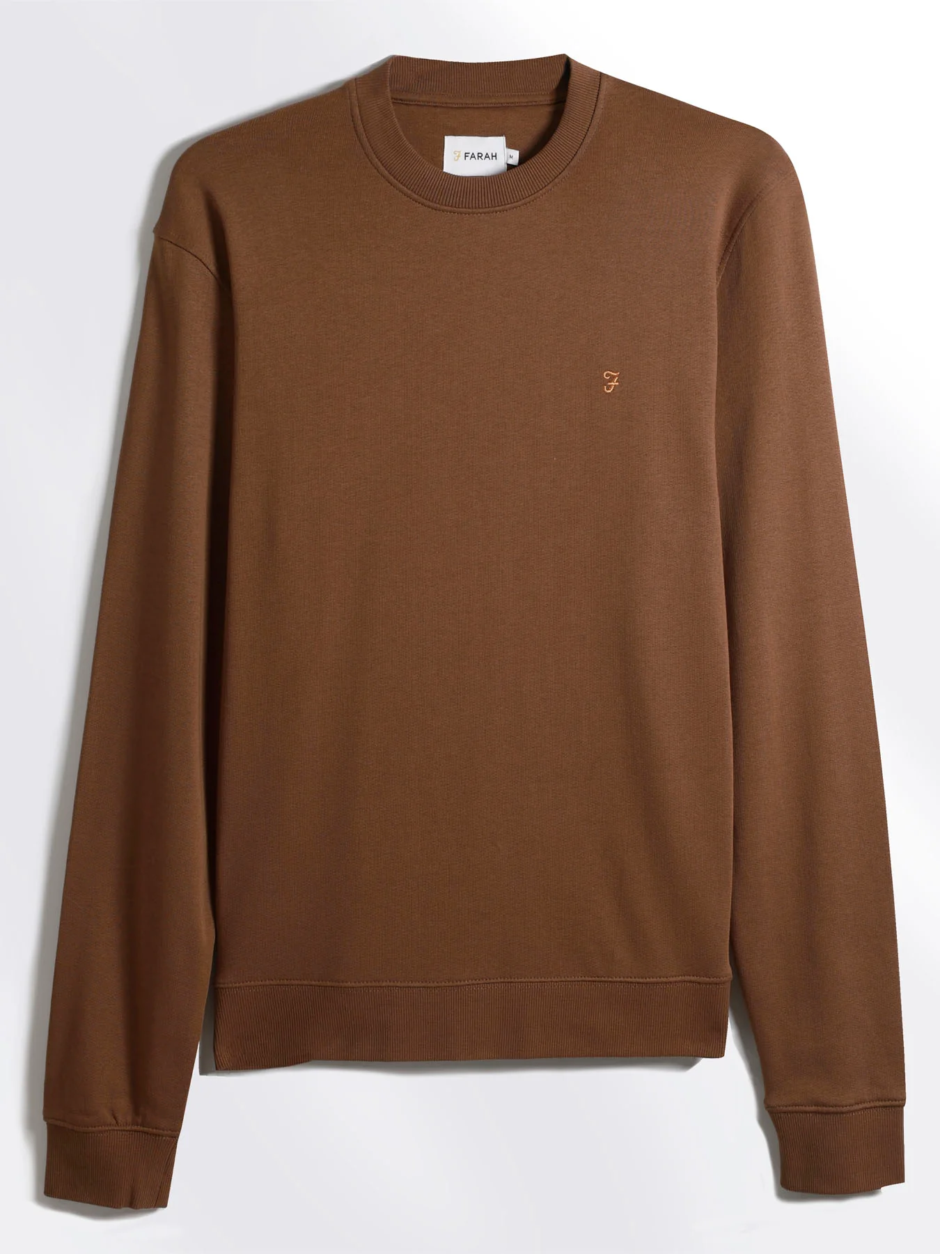 Hanbury Crew Neck Sweatshirt In Golden Brown - Image 5