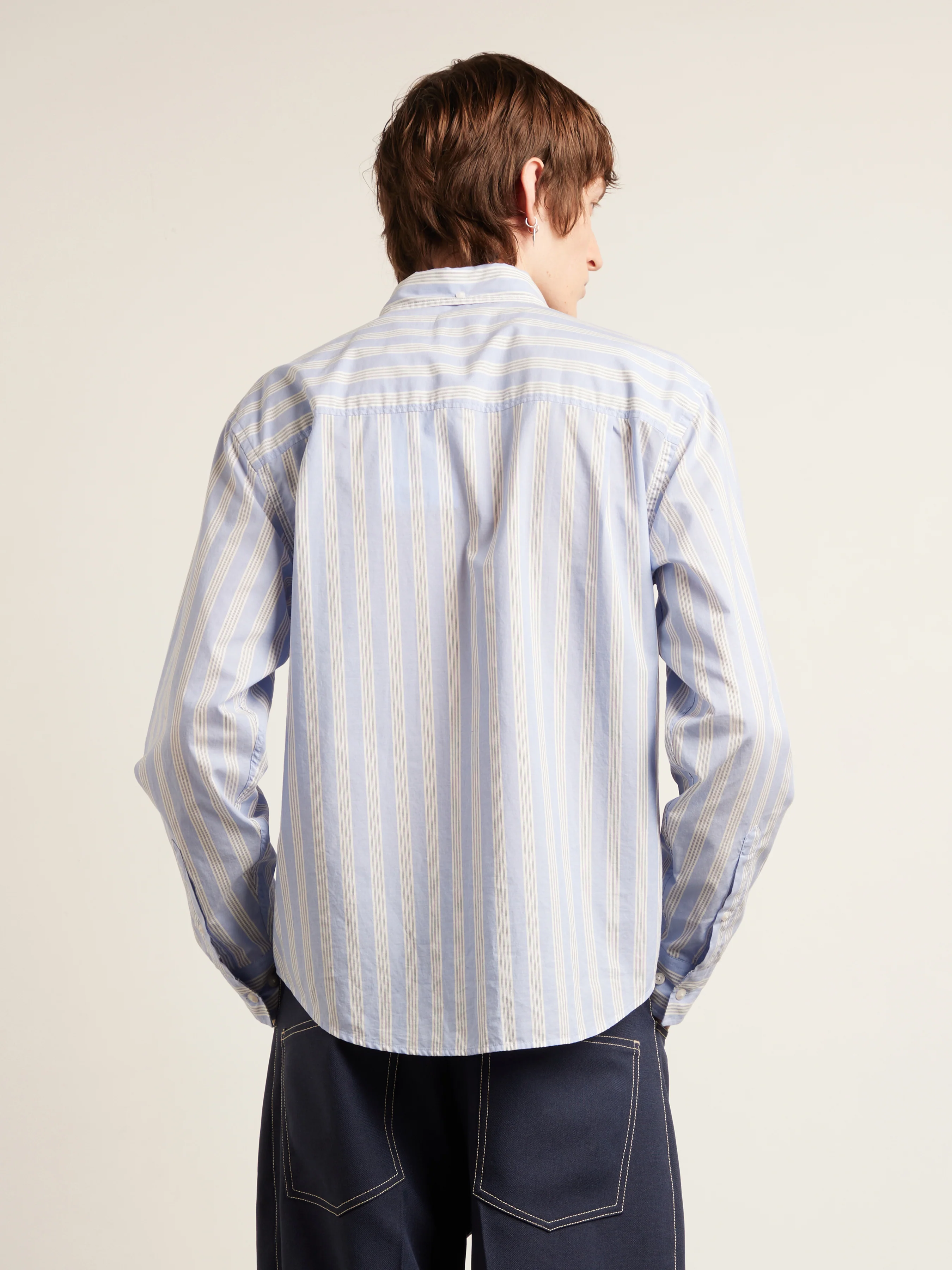 Haskins Archive Stripe Shirt In Sky Blue - Image 3