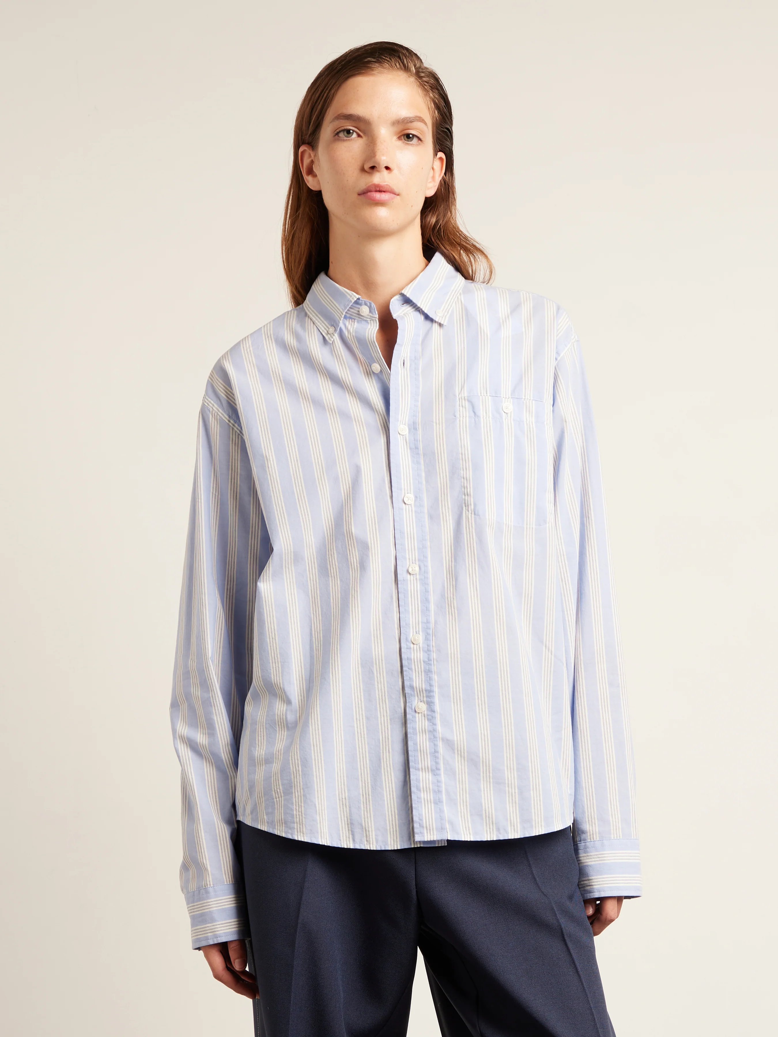 Haskins Archive Stripe Shirt In Sky Blue - Image 5