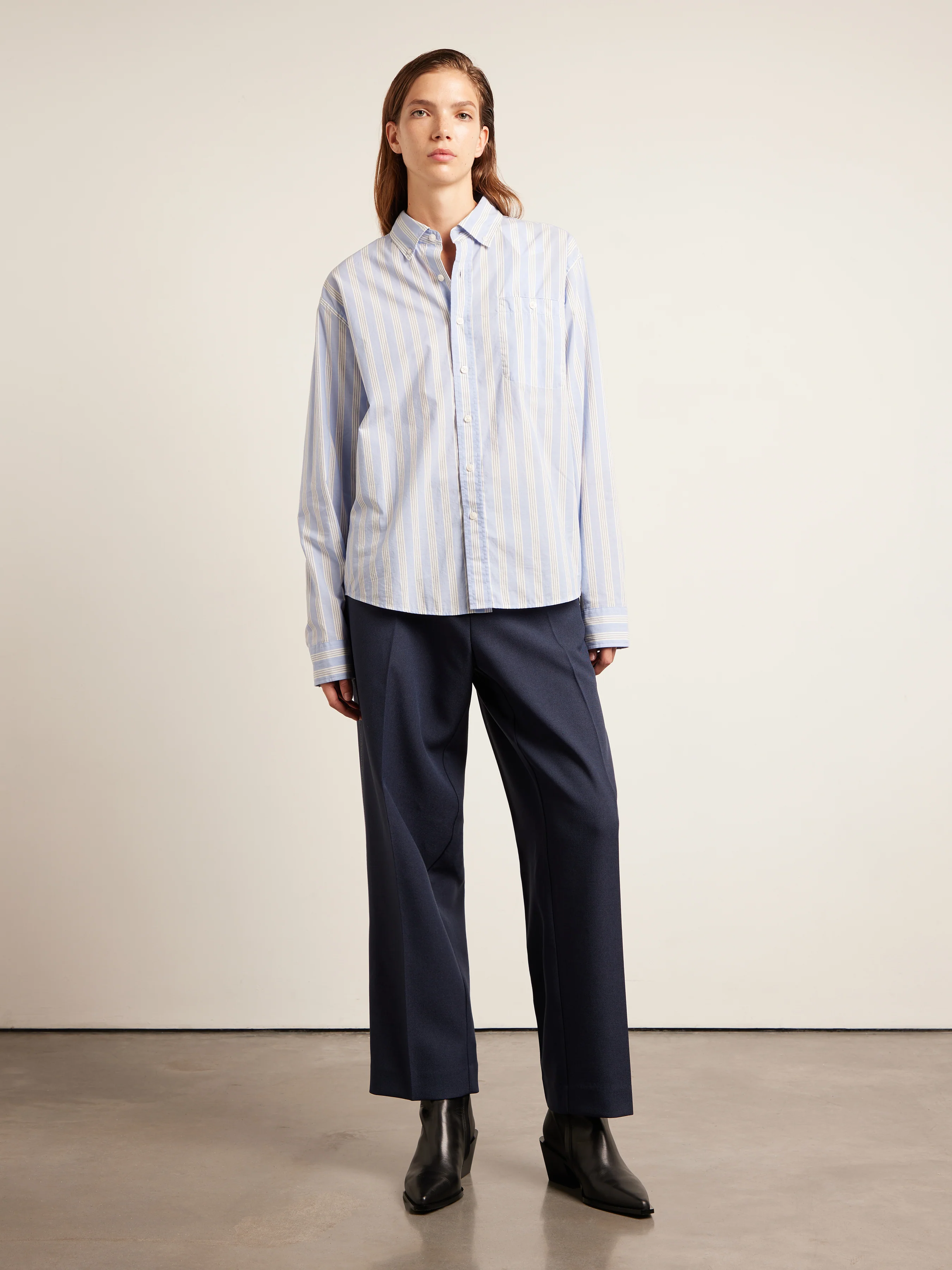 Haskins Archive Stripe Shirt In Sky Blue - Image 6