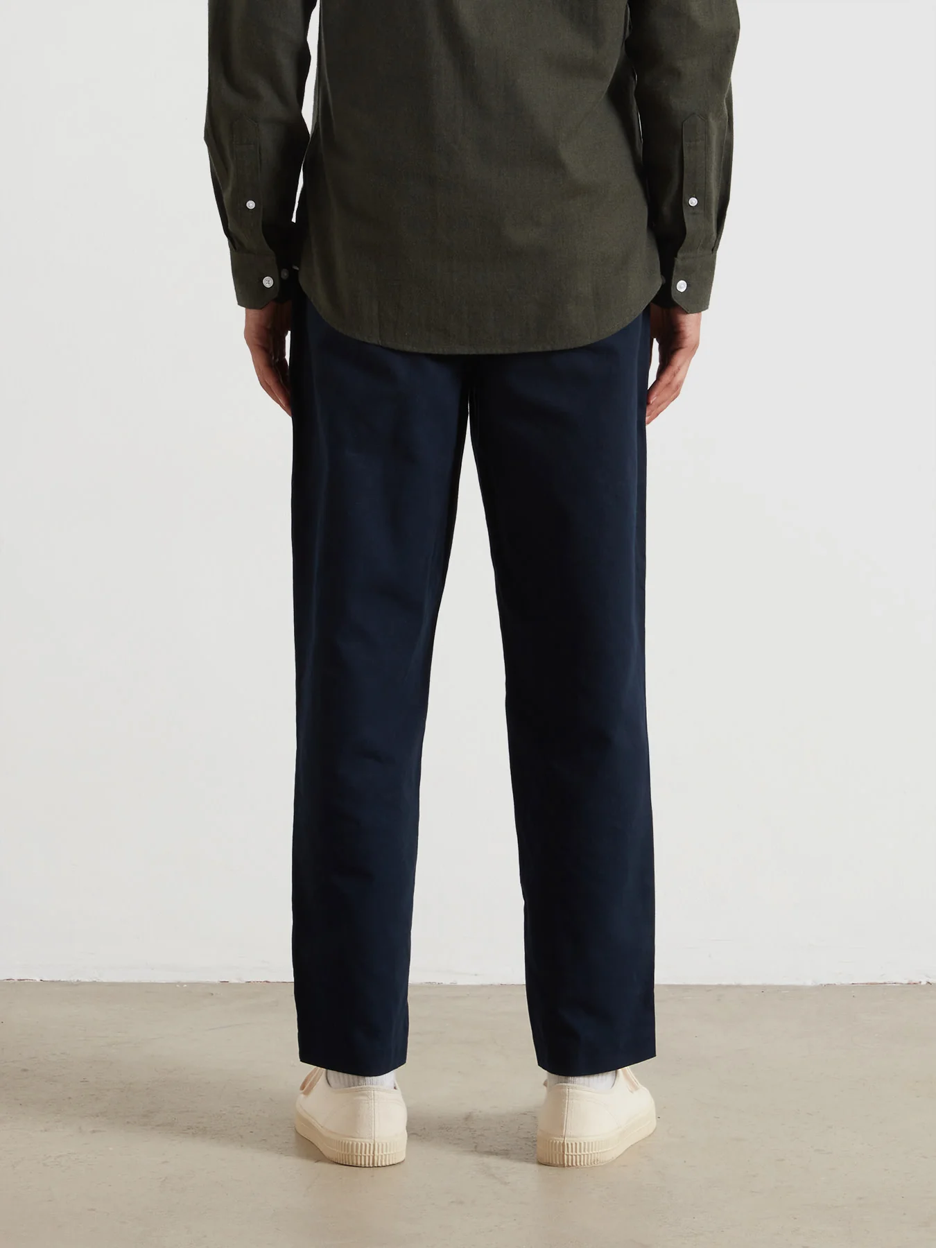 Hawtin Relaxed Tapered Fit Full Length Trousers In True Navy - Image 3