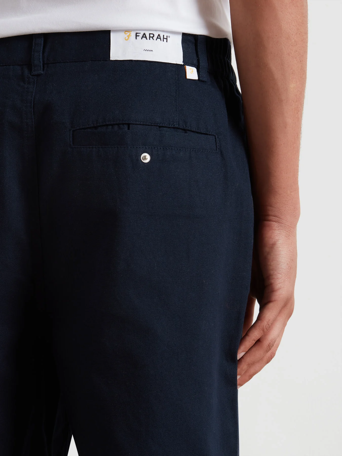 Hawtin Relaxed Tapered Fit Full Length Trousers In True Navy - Image 4
