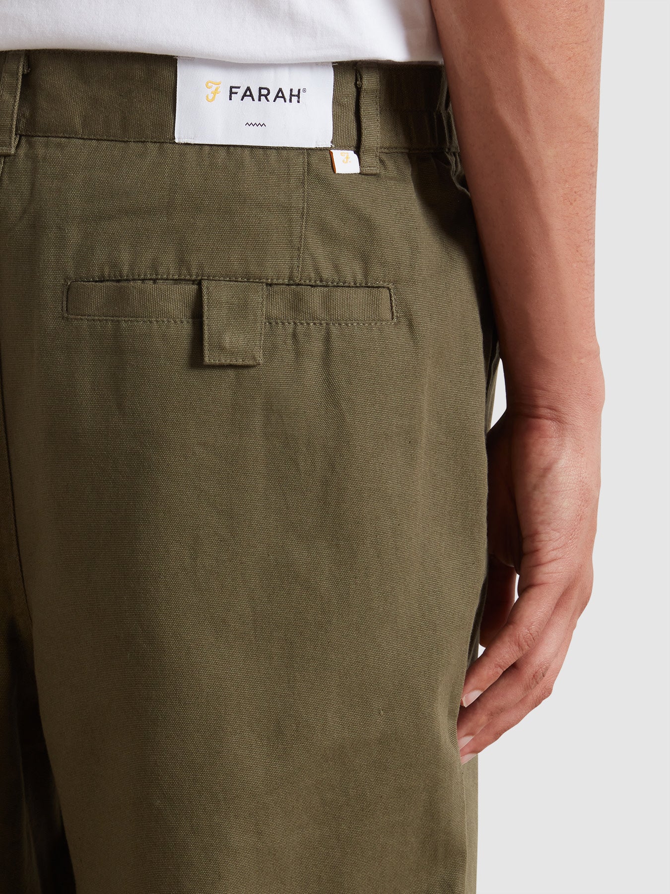 Hawtin Relaxed Tapered Fit Full Length Trousers In Olive Green - Image 4