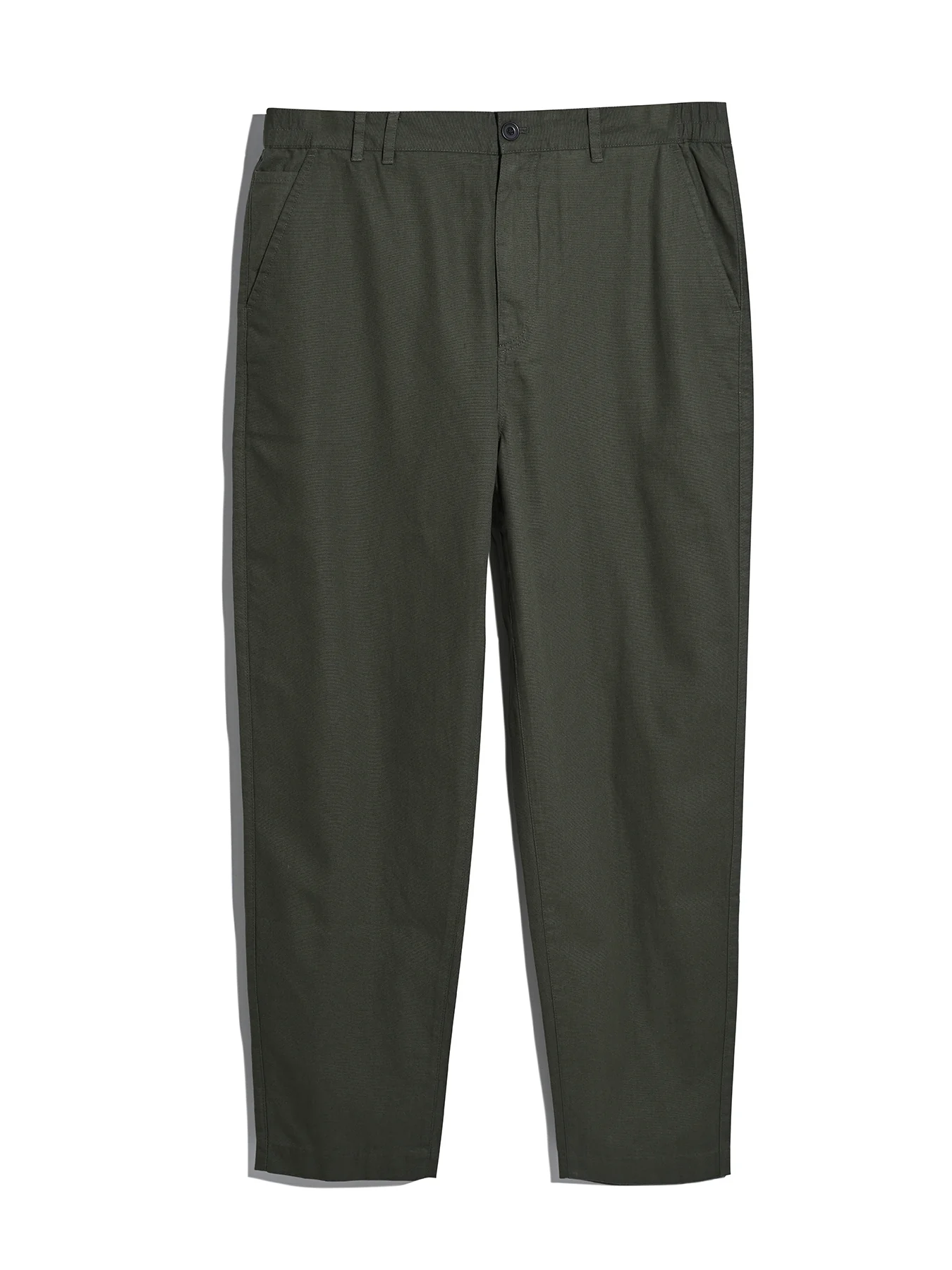 Hawtin Relaxed Tapered Fit Full Length Trousers In Olive Green - Image 5