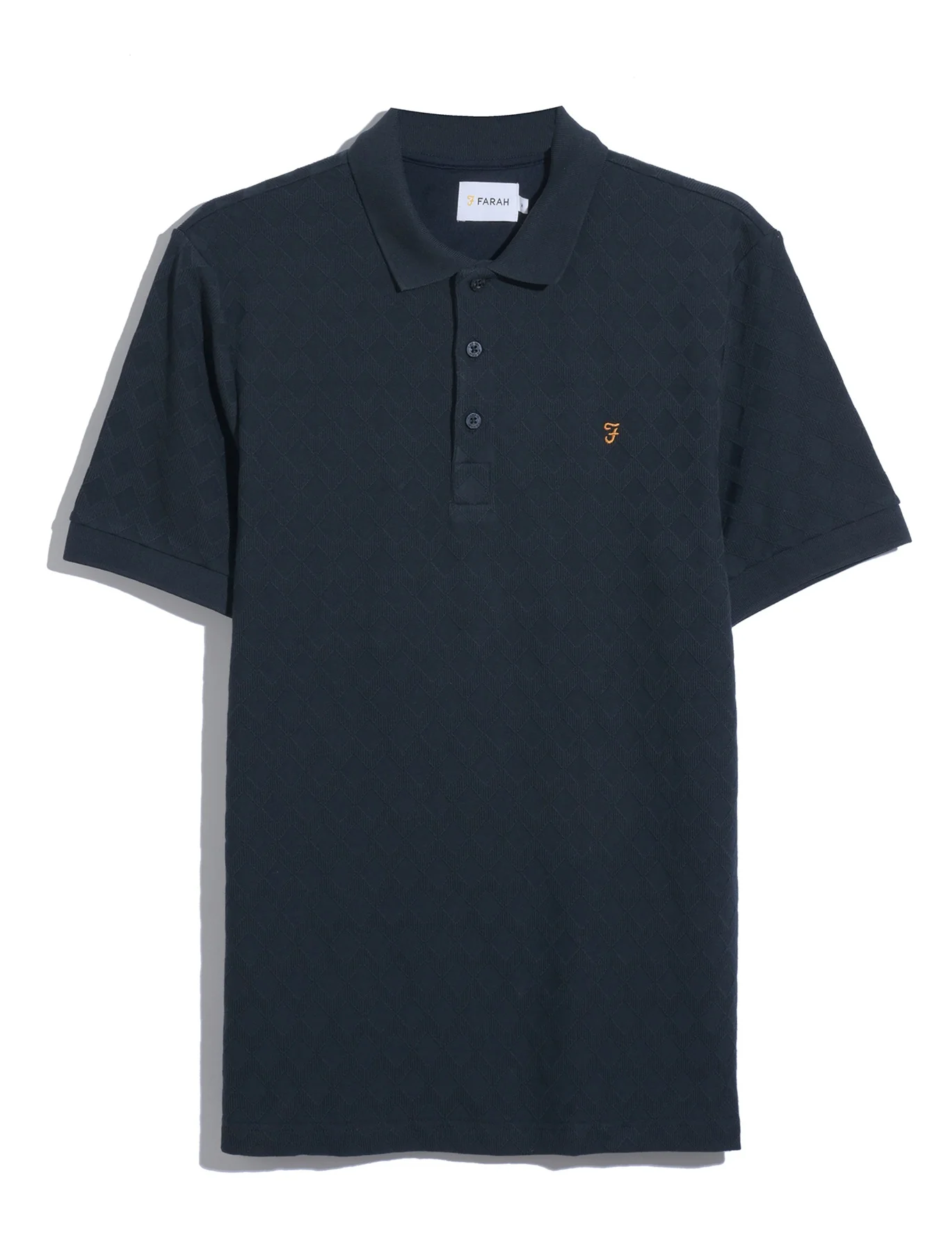 Horace Jacquard Polo Shirt In True Navy - Image 5