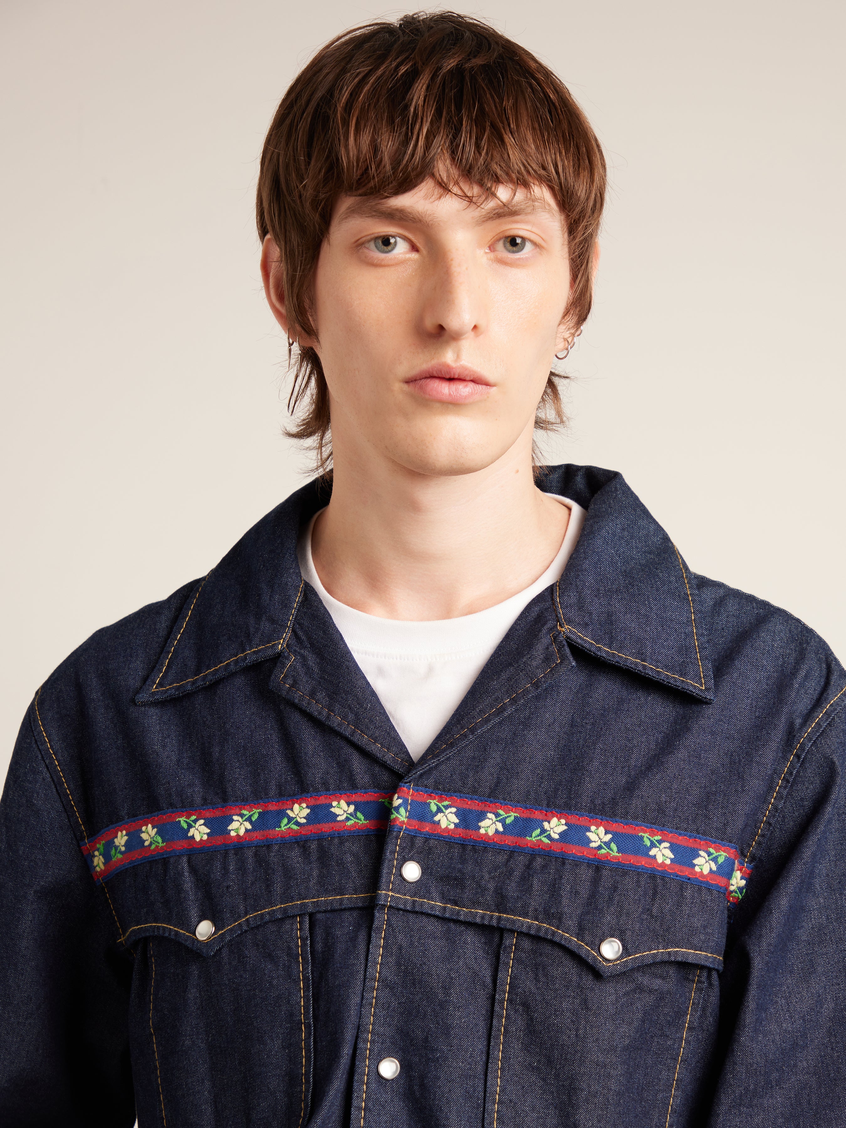 Isidro Archive Denim Shirt In Mid Denim - Image 4