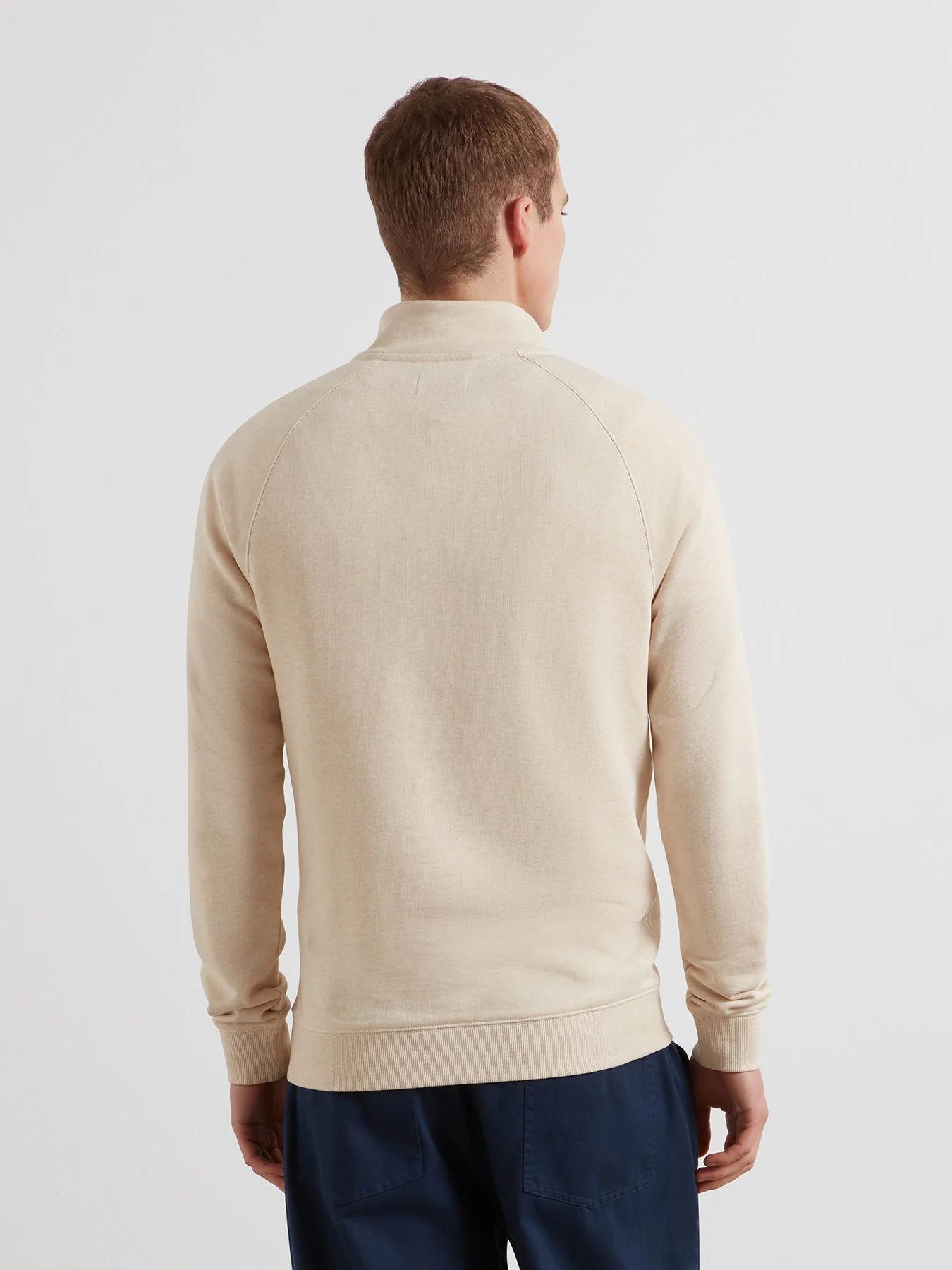 Jim Organic Cotton Quarter Zip Sweatshirt In Birch Grey Marl - Image 3