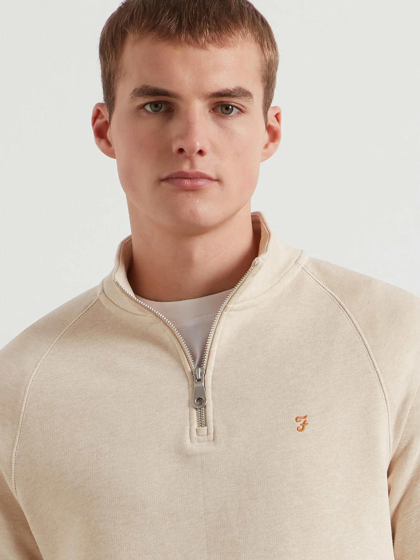 Jim Organic Cotton Quarter Zip Sweatshirt In Birch Grey Marl - Image 4