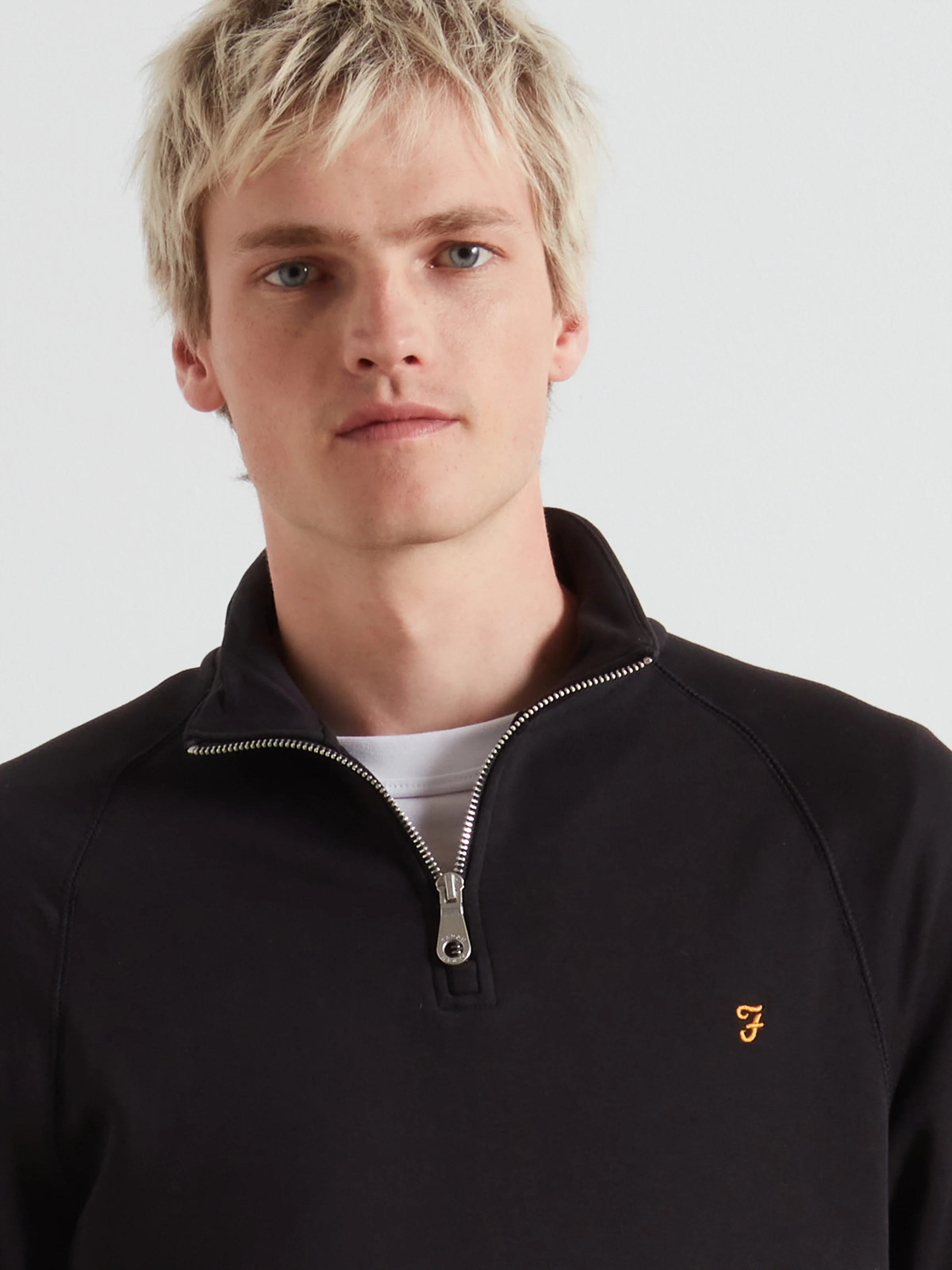 Jim Organic Cotton Quarter Zip Sweatshirt In Black - Image 4