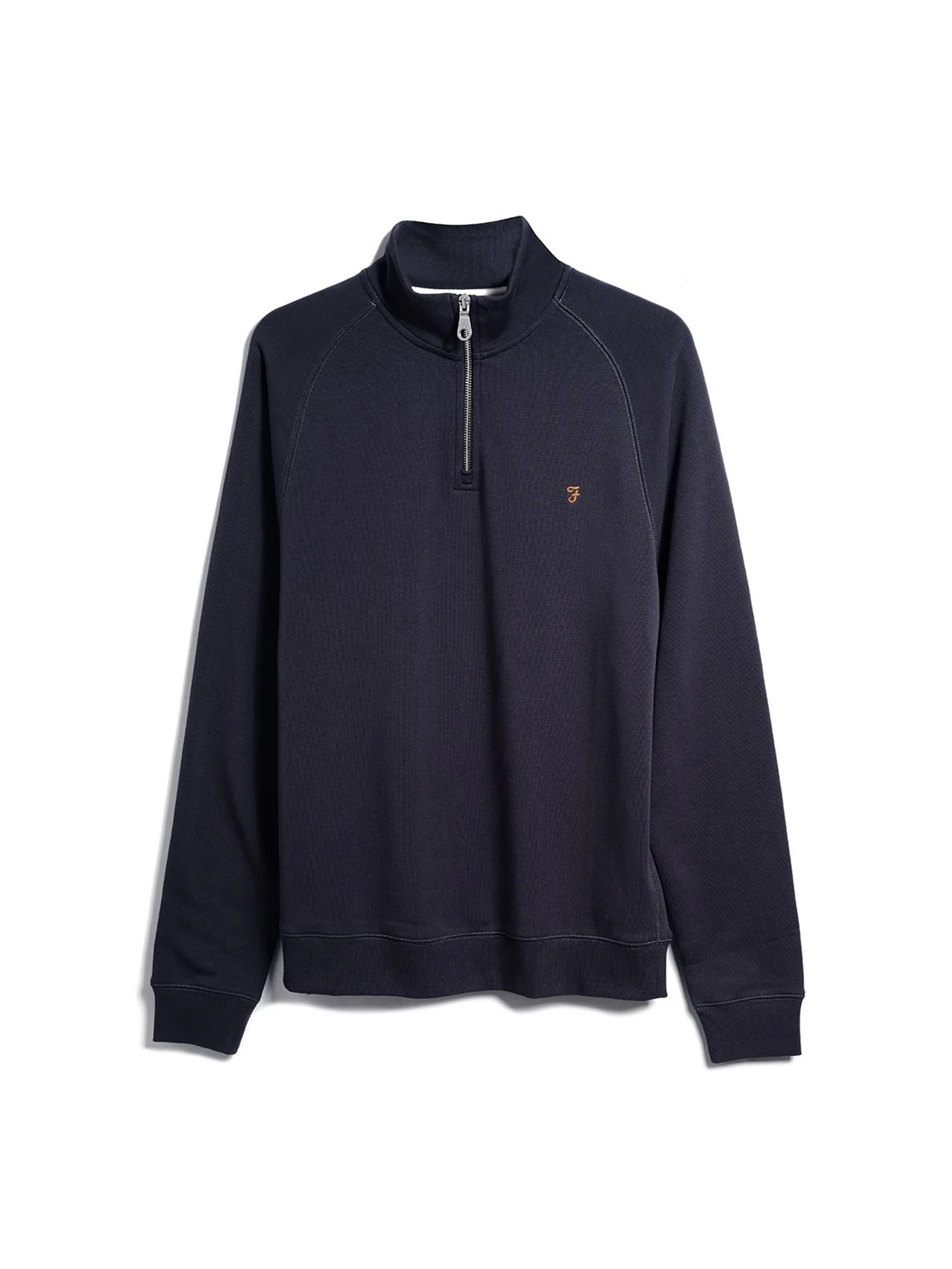 Jim Organic Cotton Quarter Zip Sweatshirt In True Navy - Image 5