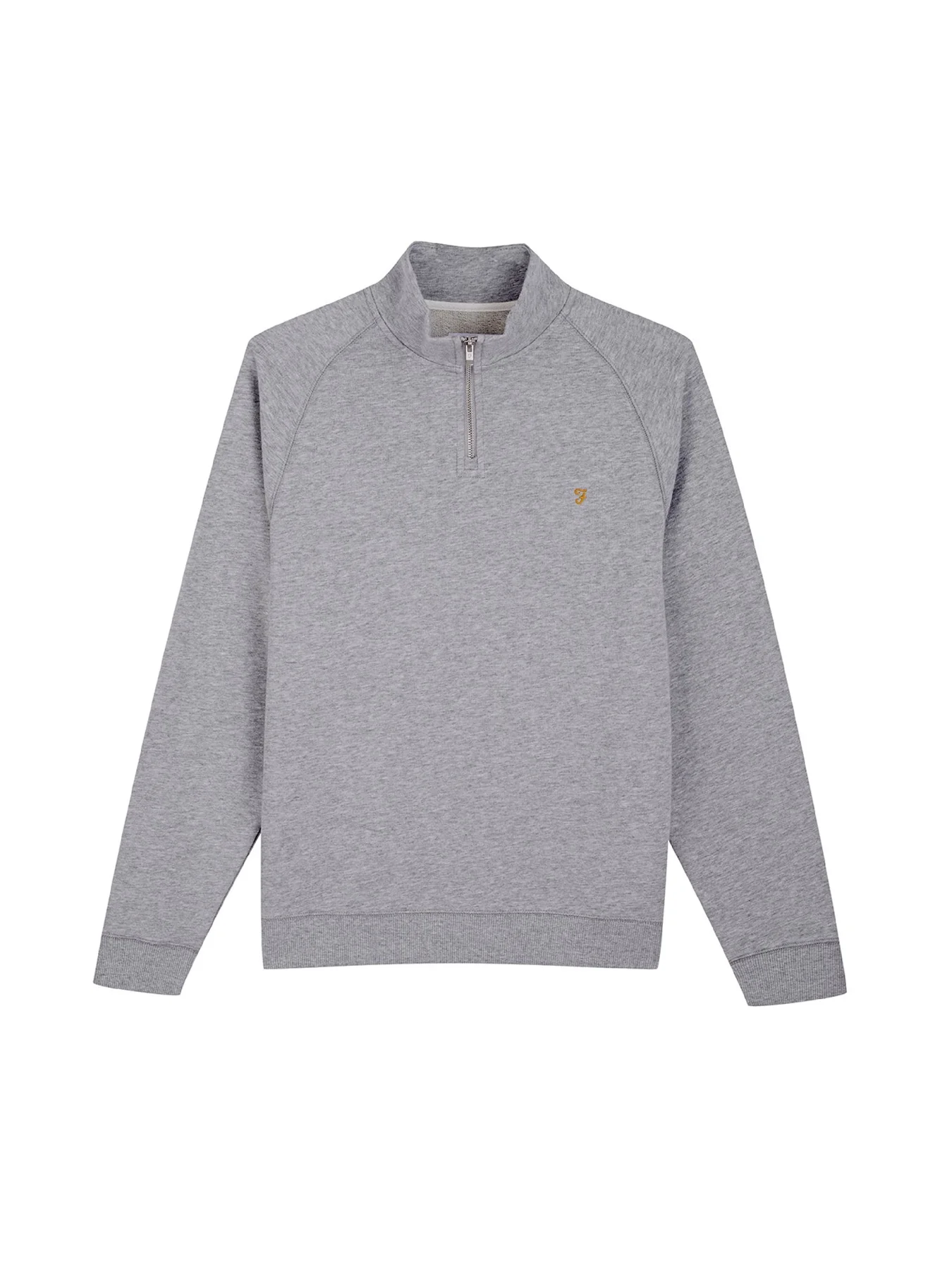 Jim Organic Cotton Quarter Zip Sweatshirt In Light Grey Marl - Image 5