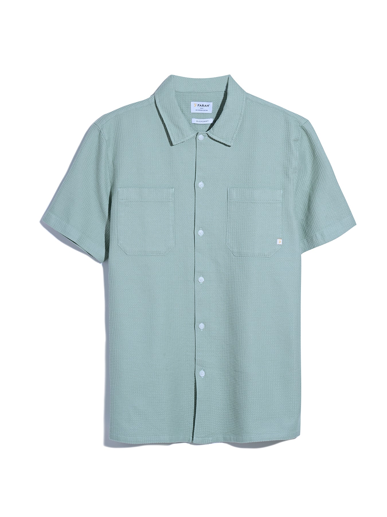 Judson Short Sleeve Waffle Shirt In Grove Green - Image 5